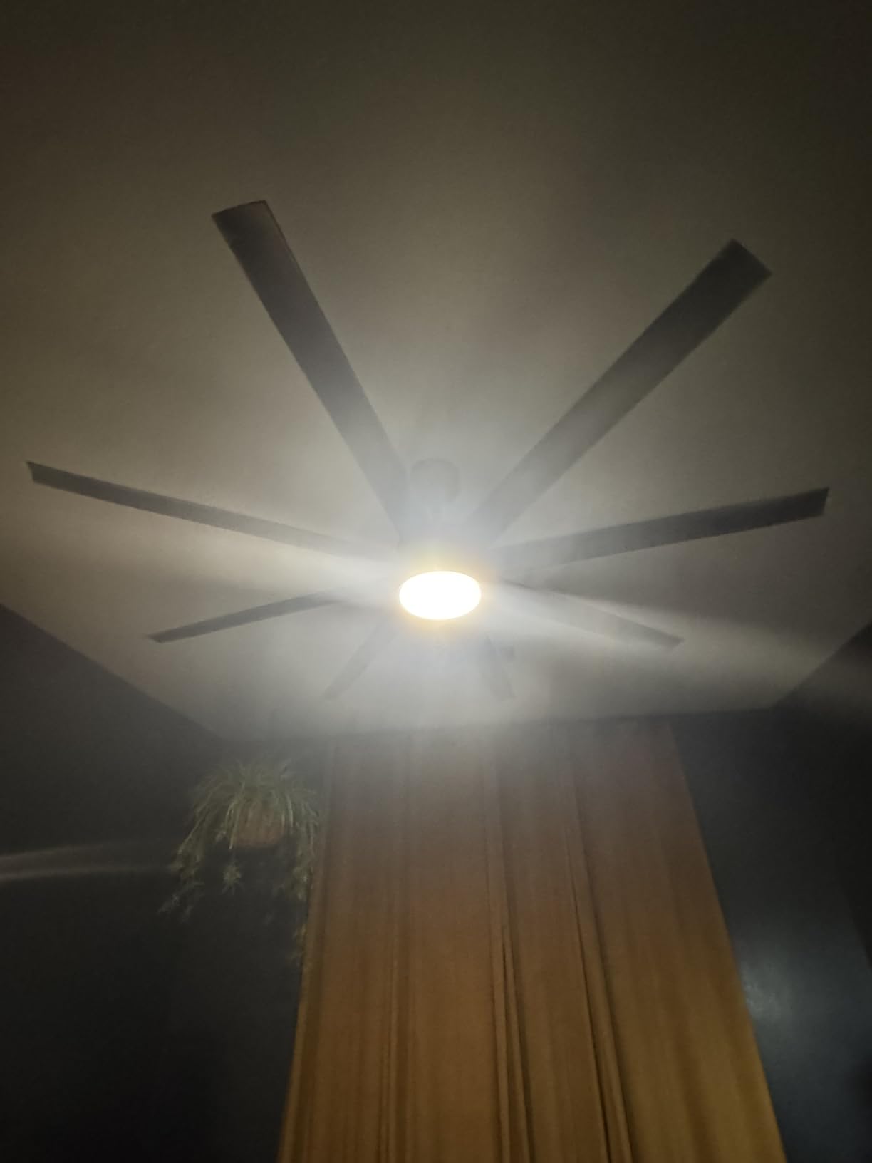 Modern Ceiling Fans with Lights, 72 Inch Ceiling Fan with Light and Remote, Bedroom Living Room Library Cafe Outdoor/Industrial,24W 6CCT Dimmable, 8 Blades 6 Speed Reversible Quiet DC Motor, Black customer photo 2