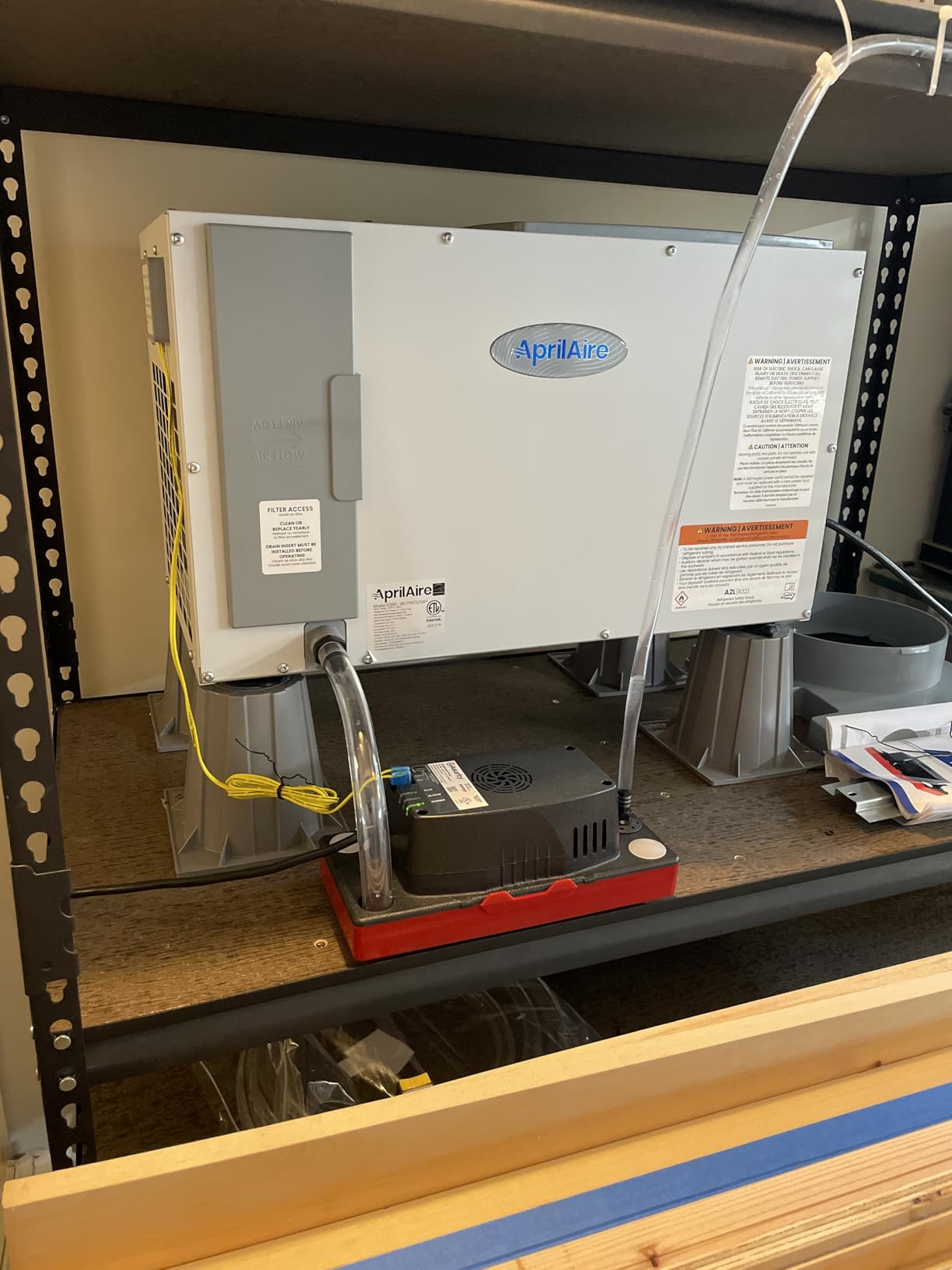 AprilAire E080 Whole House Dehumidifier for Basement & Crawl Space - 80-Pint High-Capacity Commercial Dehumidifier for Homes Up to 4,400 Sq. Ft. with Pump, Drain Hose, & Hanging Kit for DIY Install customer photo 1