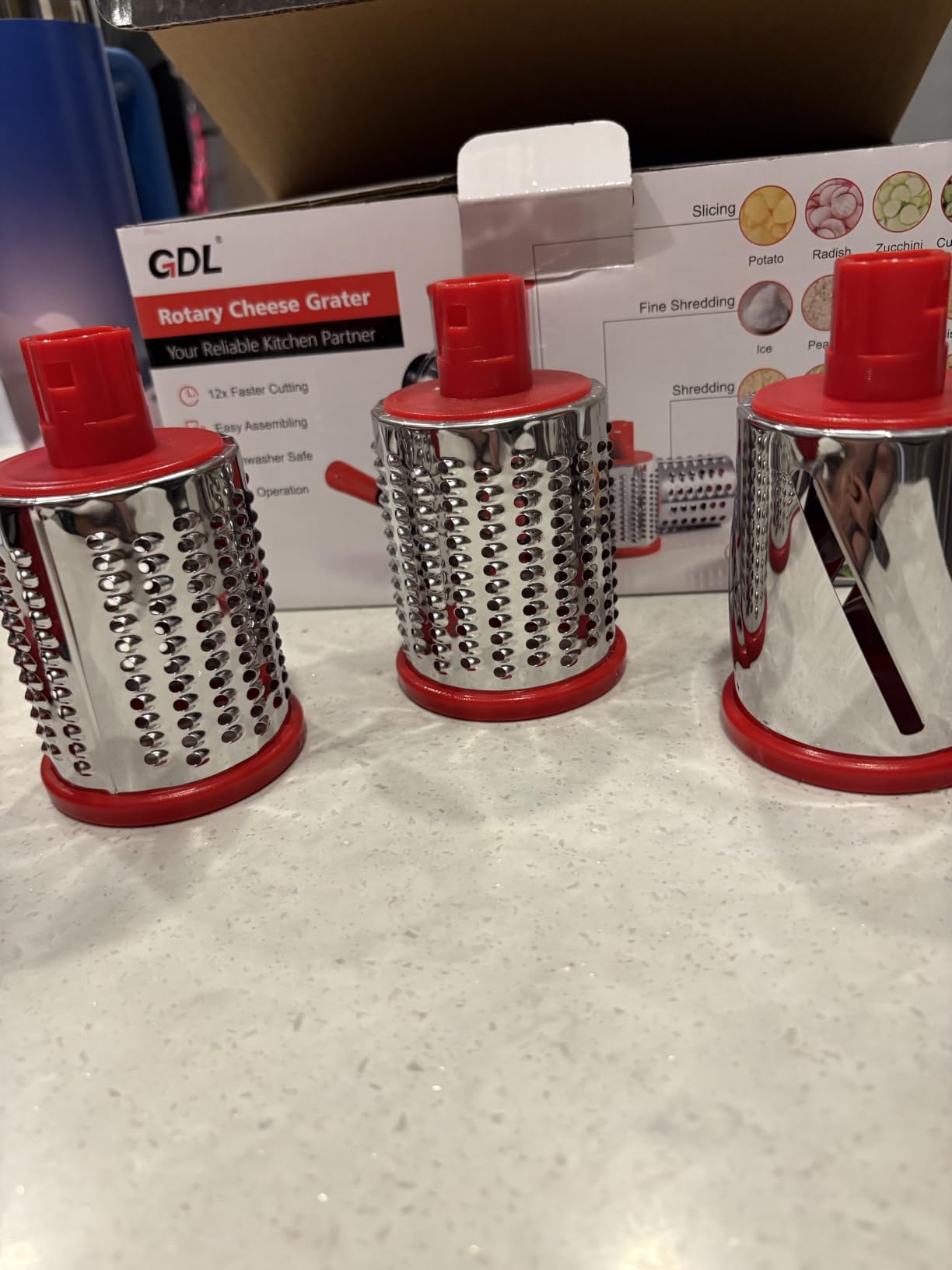 GDL Cheese Grater Hand Crank, Rotary Cheese shredder, Vegetable Slicer customer photo 1
