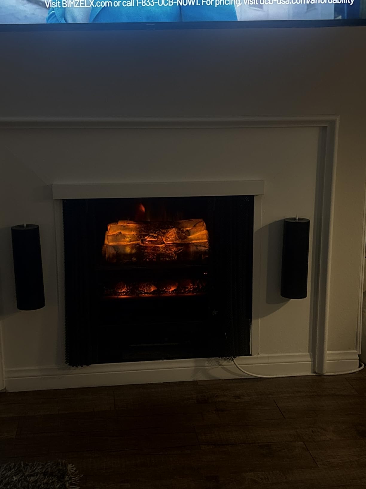 21 Inches Electric Fireplace Insert Log Heater Set, Freestanding Heater with Adjustable Flame Brightness and Flicker Speed, 750w/1500w Heating, Overheat Protection, Remote Control customer photo 2