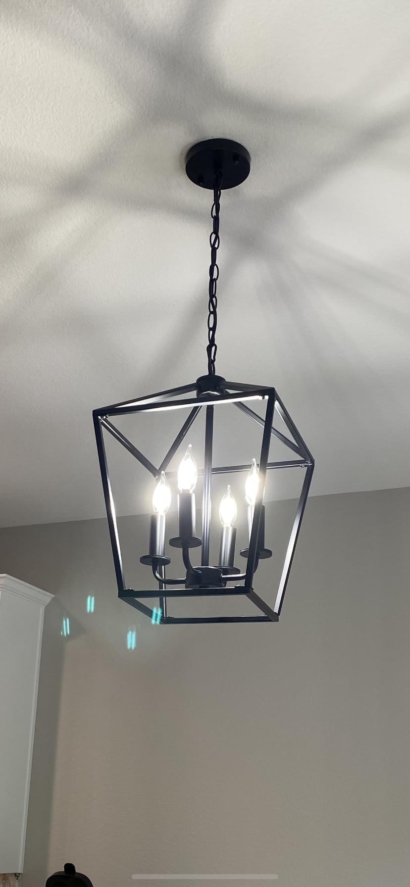 Black Farmhouse Chandelier, 4-Light Foyer Lighting Fixtures for Dining Room customer photo 2