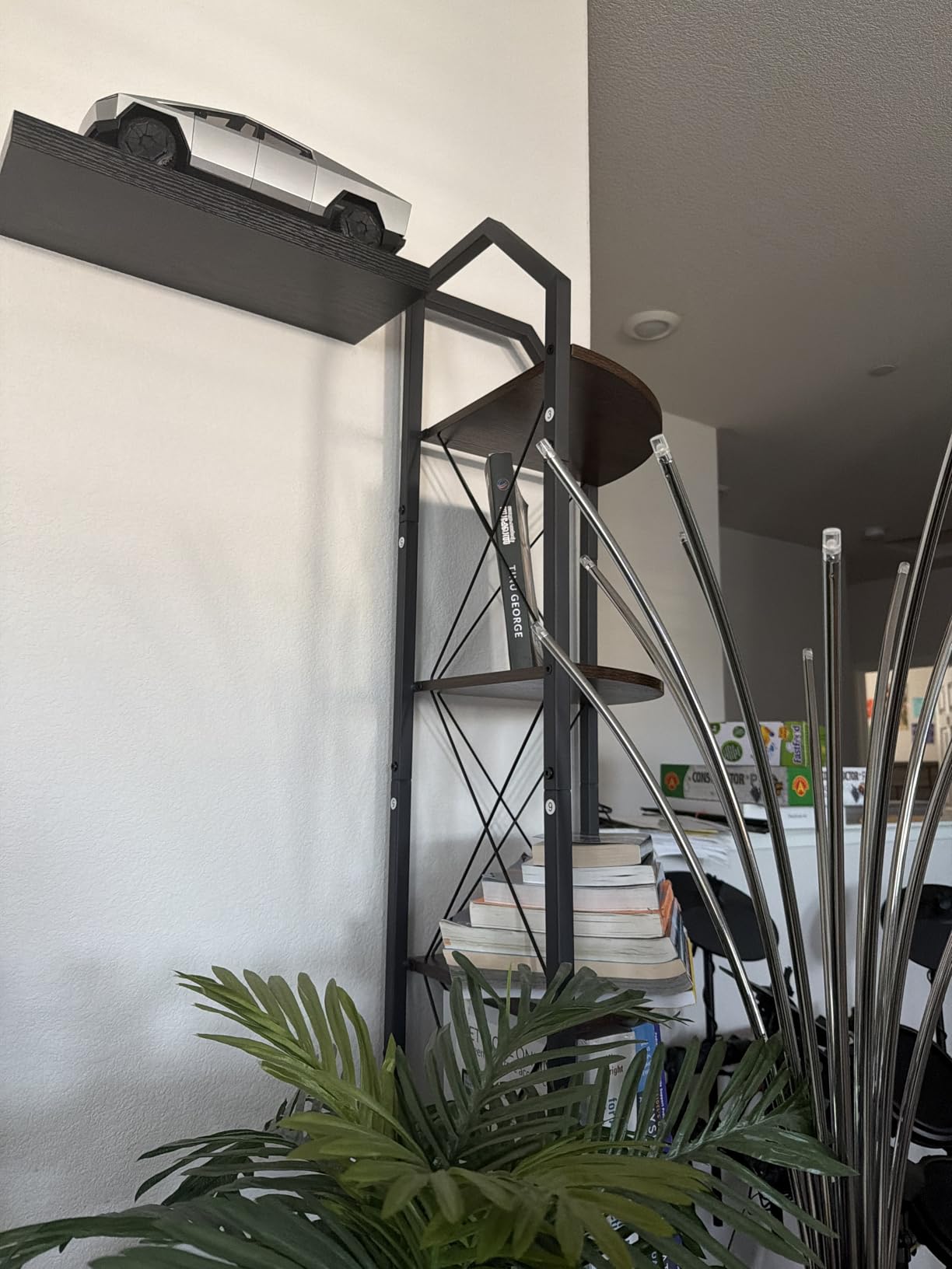 CHOEZON 6-Tier Corner Shelf, Industrial Corner Bookshelf, 71.2