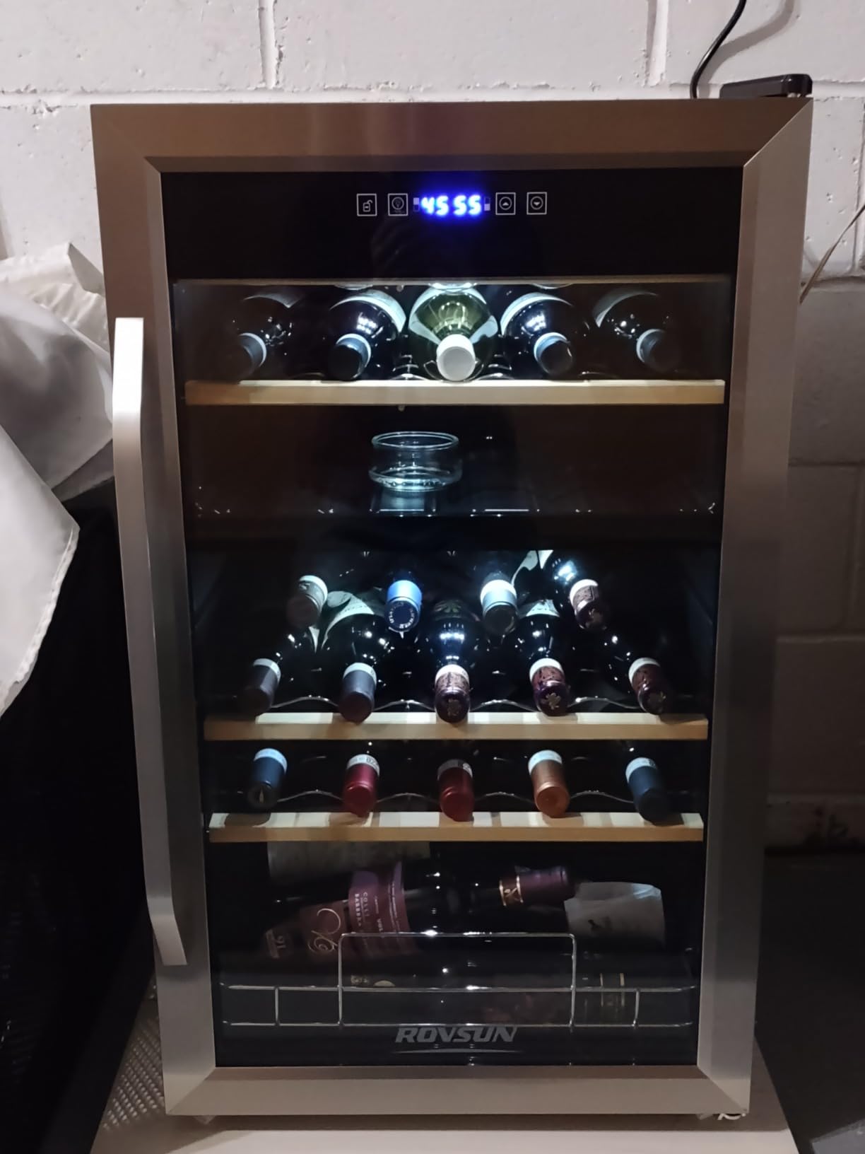 ROVSUN 33 Bottle Wine Fridge, Dual Zone Wine and Beverage Refrigerator with Independent Temp Control & LED Control Panel, Freestanding Wine Cooler Chiller for Red White Wine, Champagne, Beer customer photo 2