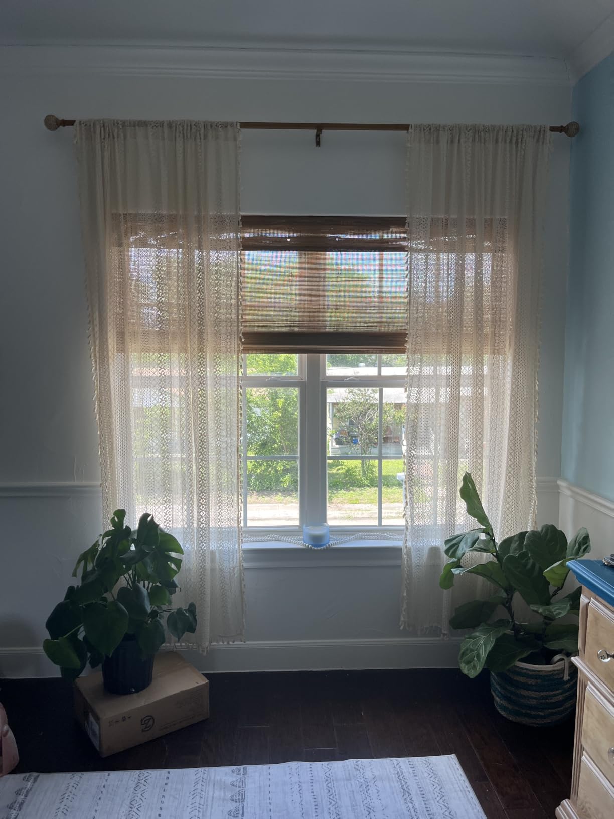 Cordless Woven Wood Roman Shades, Bamboo Shades Sizes 20 to 72 Wide and 24 to 72 High, Bamboo Mesh Natural customer photo 1