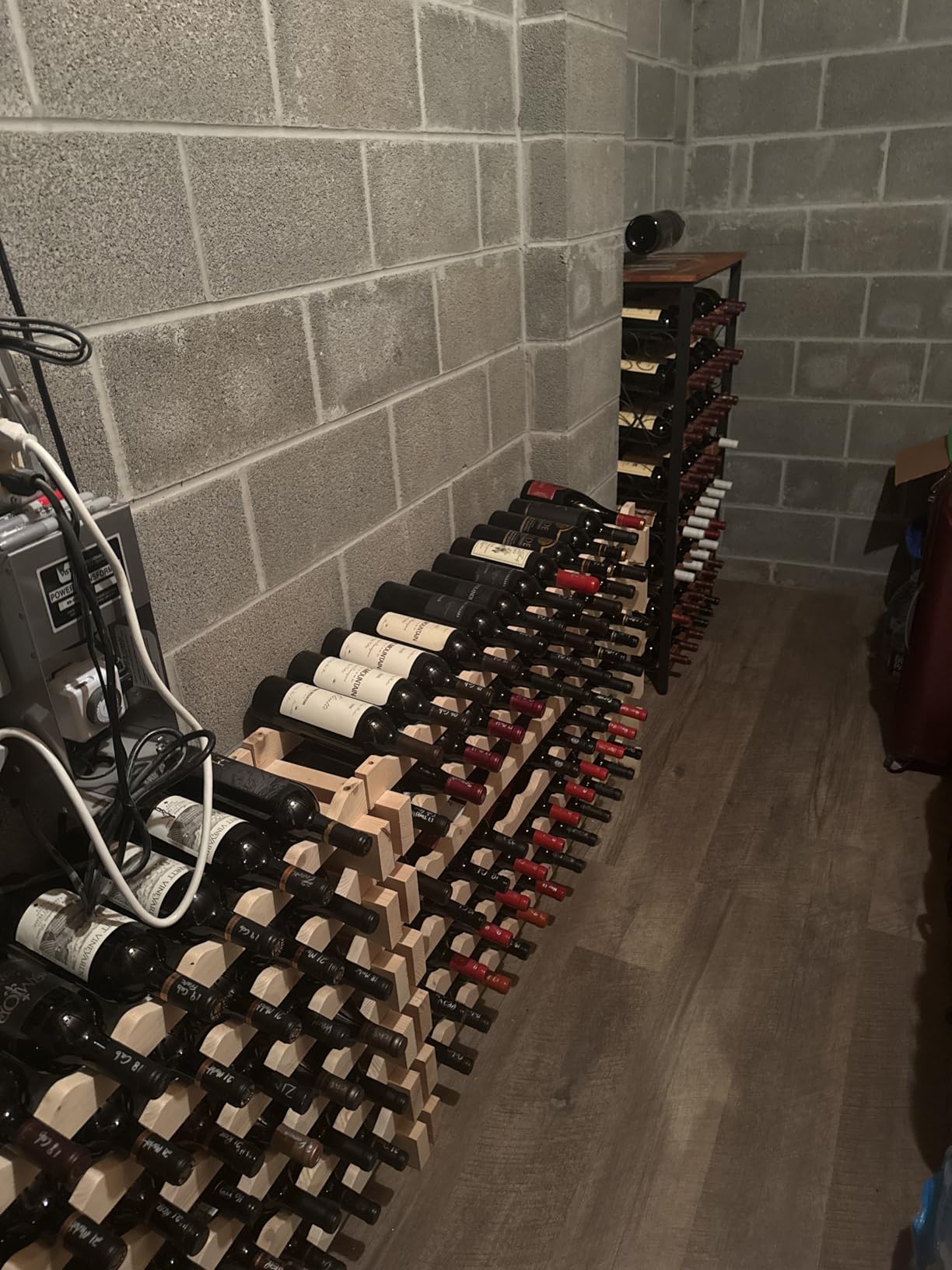 64 Bottles Wine Rack Freestanding Floor with 2 in 1 LED Light, Wine Bottle Rack Wine Holder Wine Storage Shelf for Kitchen Bar Pantry, Tall Wine Cabinet Stand Display 31.85''L X 10.6''W X 47.95''H customer photo 2