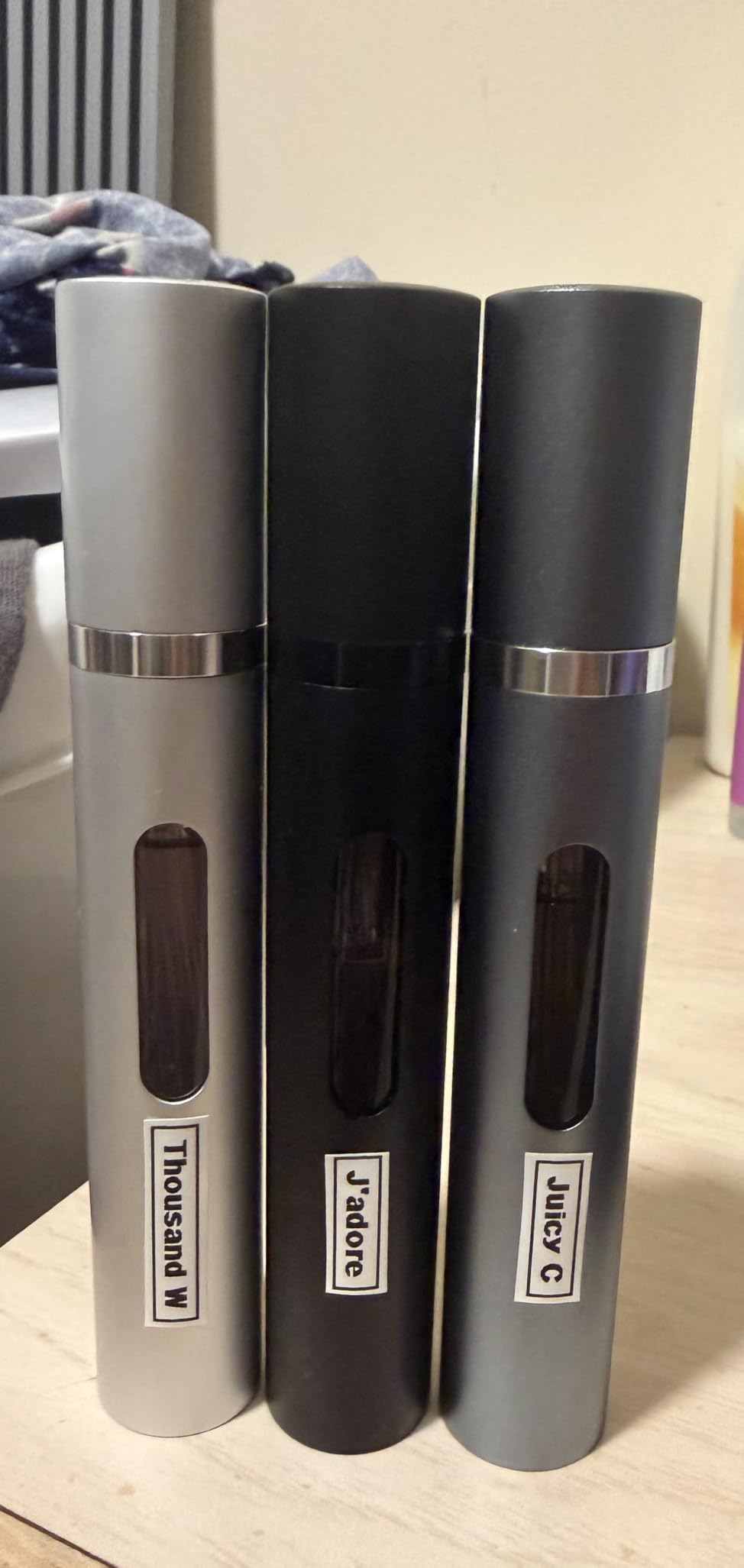 10ml Perfume Atomizer Travel Refillable, 3PCS Perfume Travel Refillable Bottle,Bottom-Filling Fragrances Perfumes Bottle,Mini Cologne Dispenser,Portable Sprayer（Black-Grey-Silver） customer photo 2