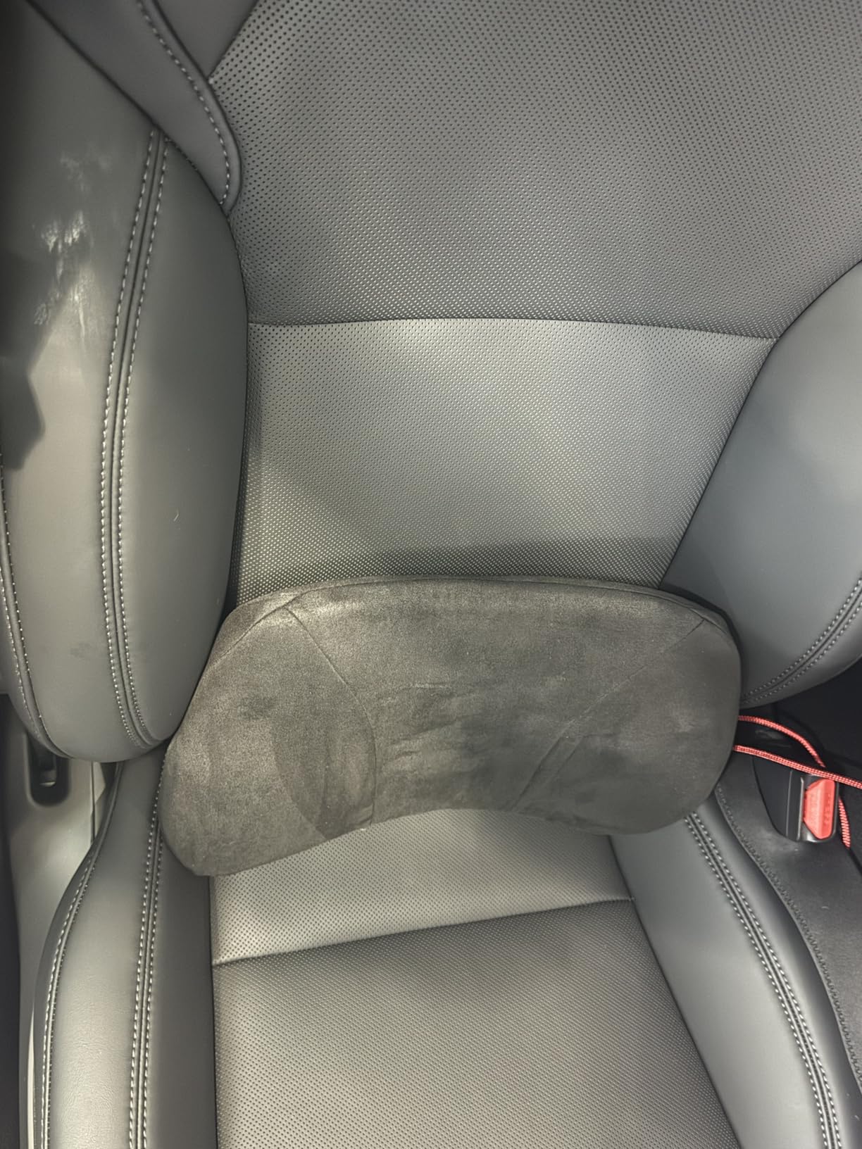 Lumbar Support Pillow,Back Pain Relief Cushion,fits tightly around the waist,Memory Foam,Skin-friendly Suede Fabric,fit Car Drive,Office chair,Rest seat,Improve Posture,Portable,15.5''Lx 8.7''H customer photo 2