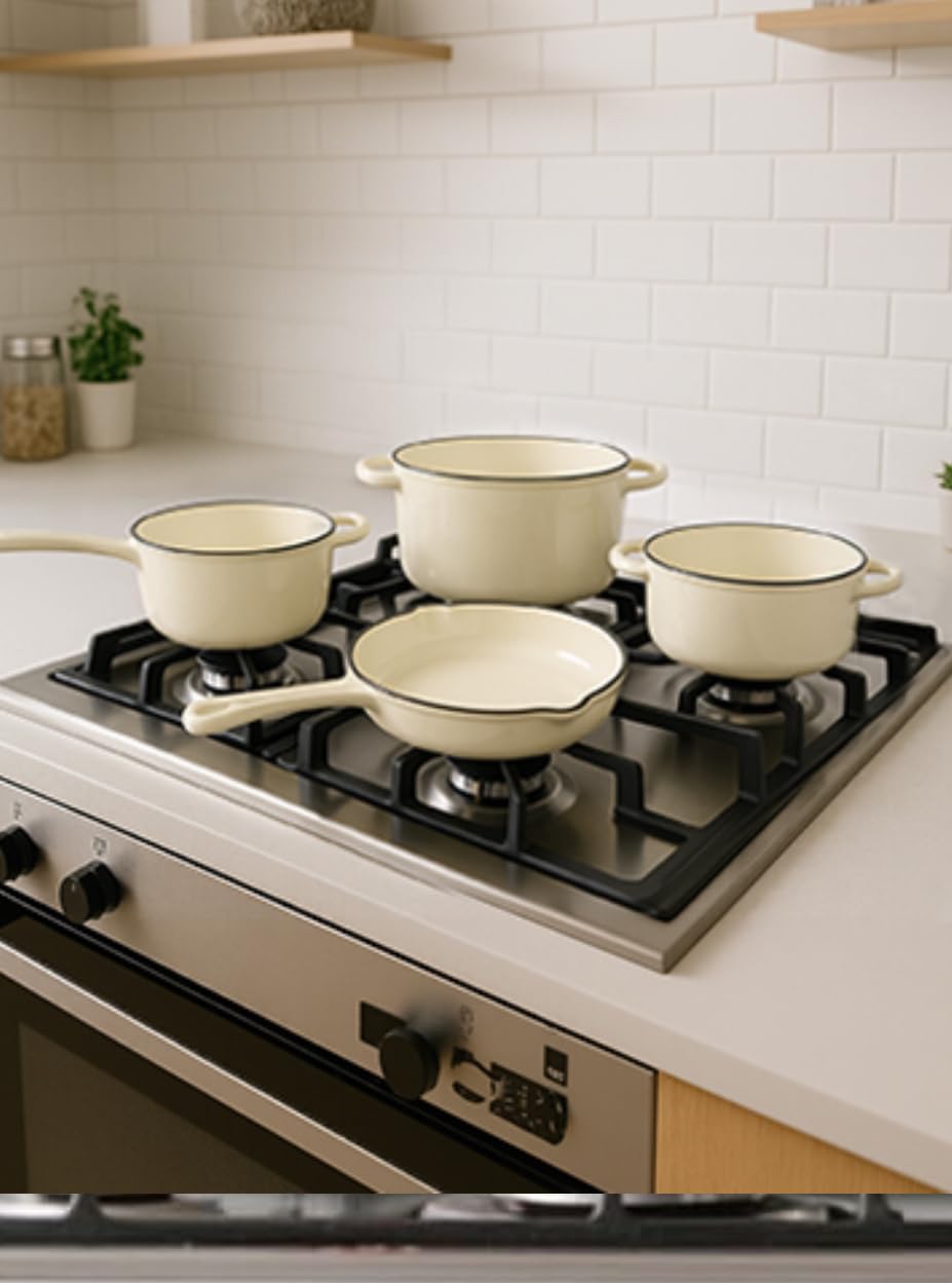 Hisencn Enameled Cast Iron Cookware Set,7 Piece Dutch Ovens Set,Green customer photo 1