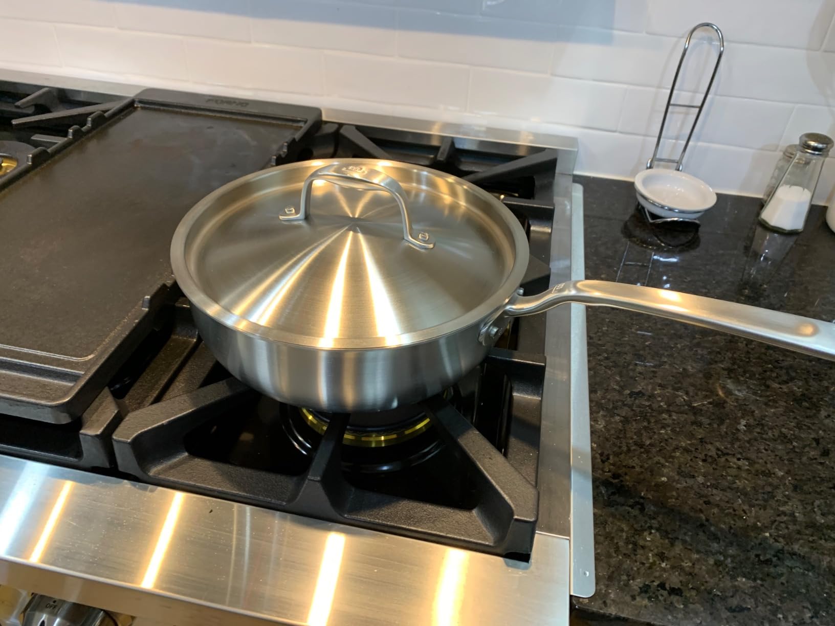 Made In Cookware - 3 QT CeramiClad Non Stick Saucier with Lid (Stainless Handle)- 5-Ply Stainless Clad with Stay-Cool Handle - Professional Cookware - Crafted in Italy - Induction Compatible customer photo 2
