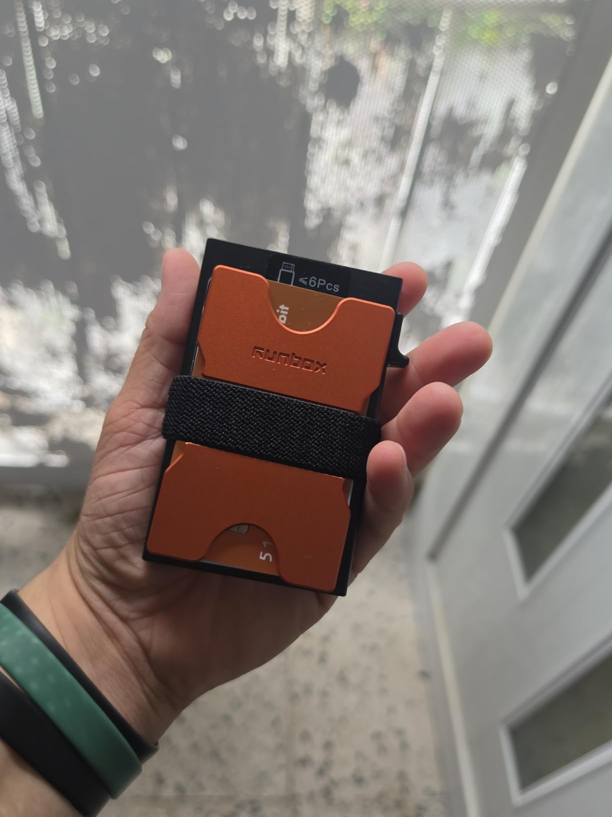 RUNBOX Slim Wallet for Men, RFID Aluminum Pop-Up Card Holder for 12 Cards customer photo 1