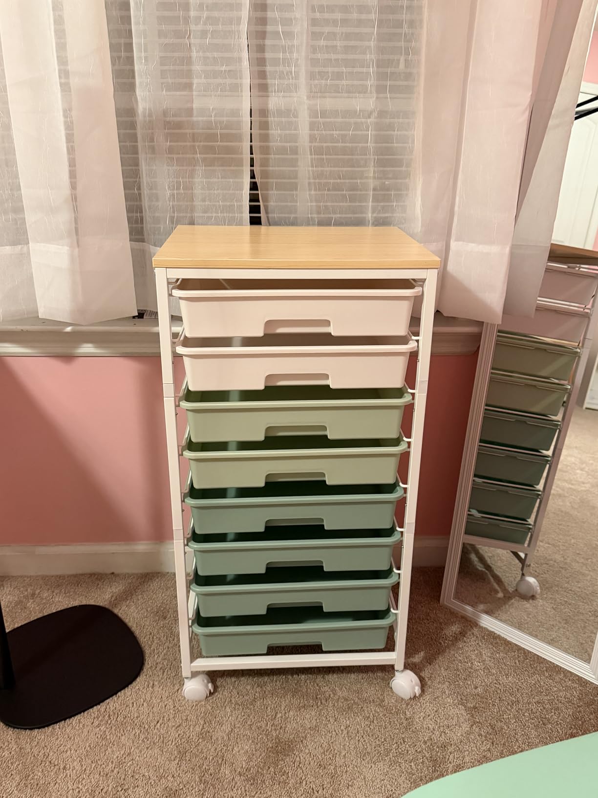 SYKIARIOL Rolling Cart with Drawers,Craft Organizers and Storage, Green customer photo 1