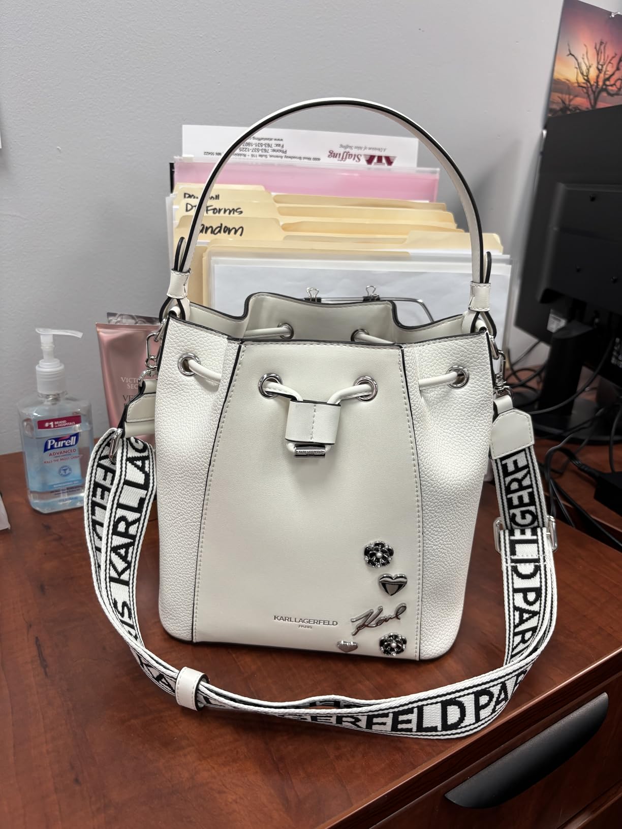 KARL LAGERFELD Women's Adele Bucket Bag Handbag customer photo 1