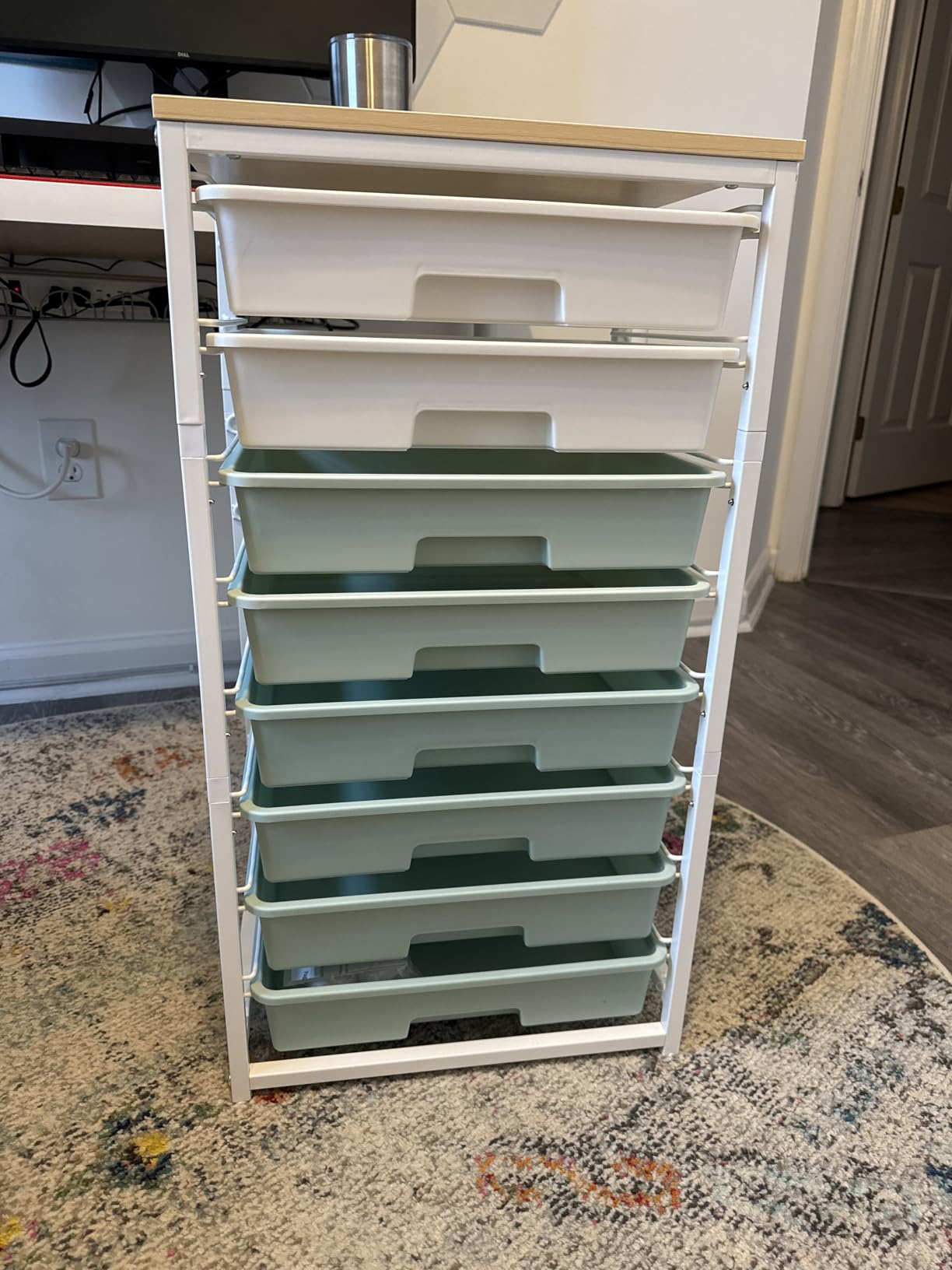 TOOLF Rolling Storage Cart with 8 Drawers,White customer photo 2