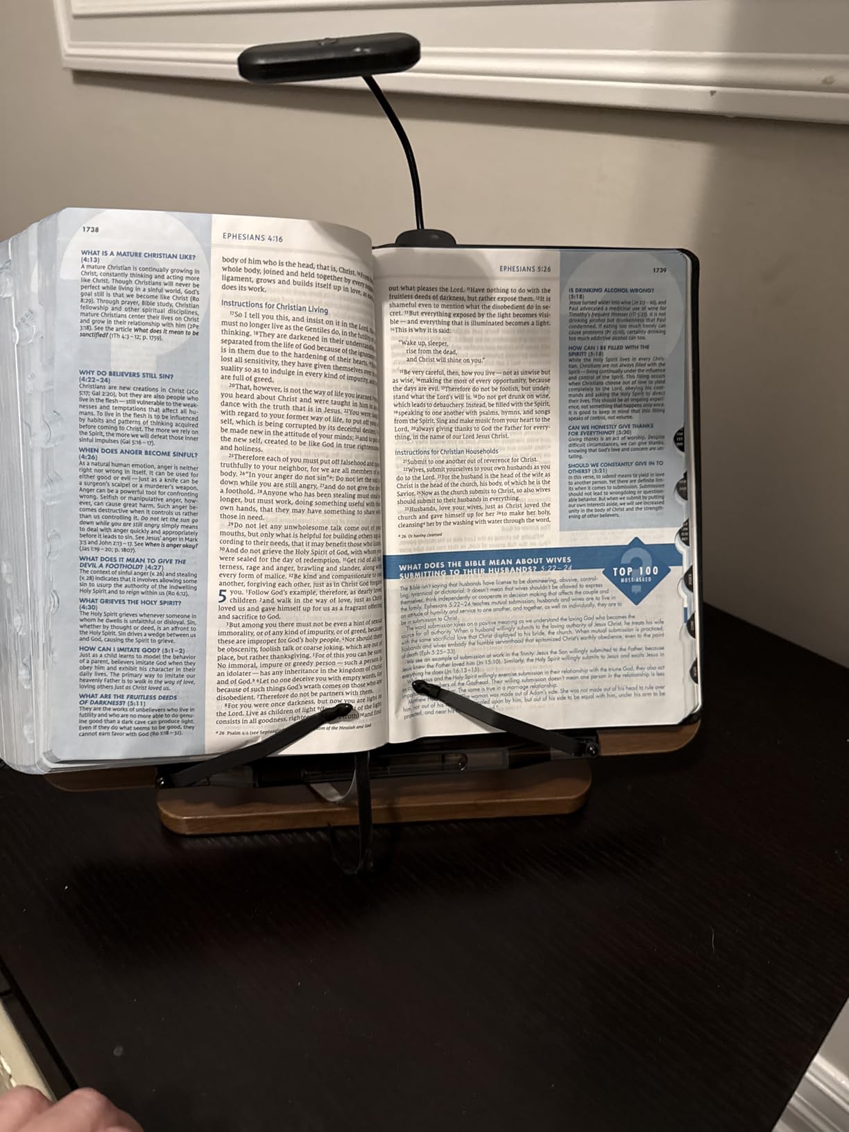 OPTIXCELL Book Stand with Light, Hands Free Book Holder, Gifts Book Lovers customer photo 1