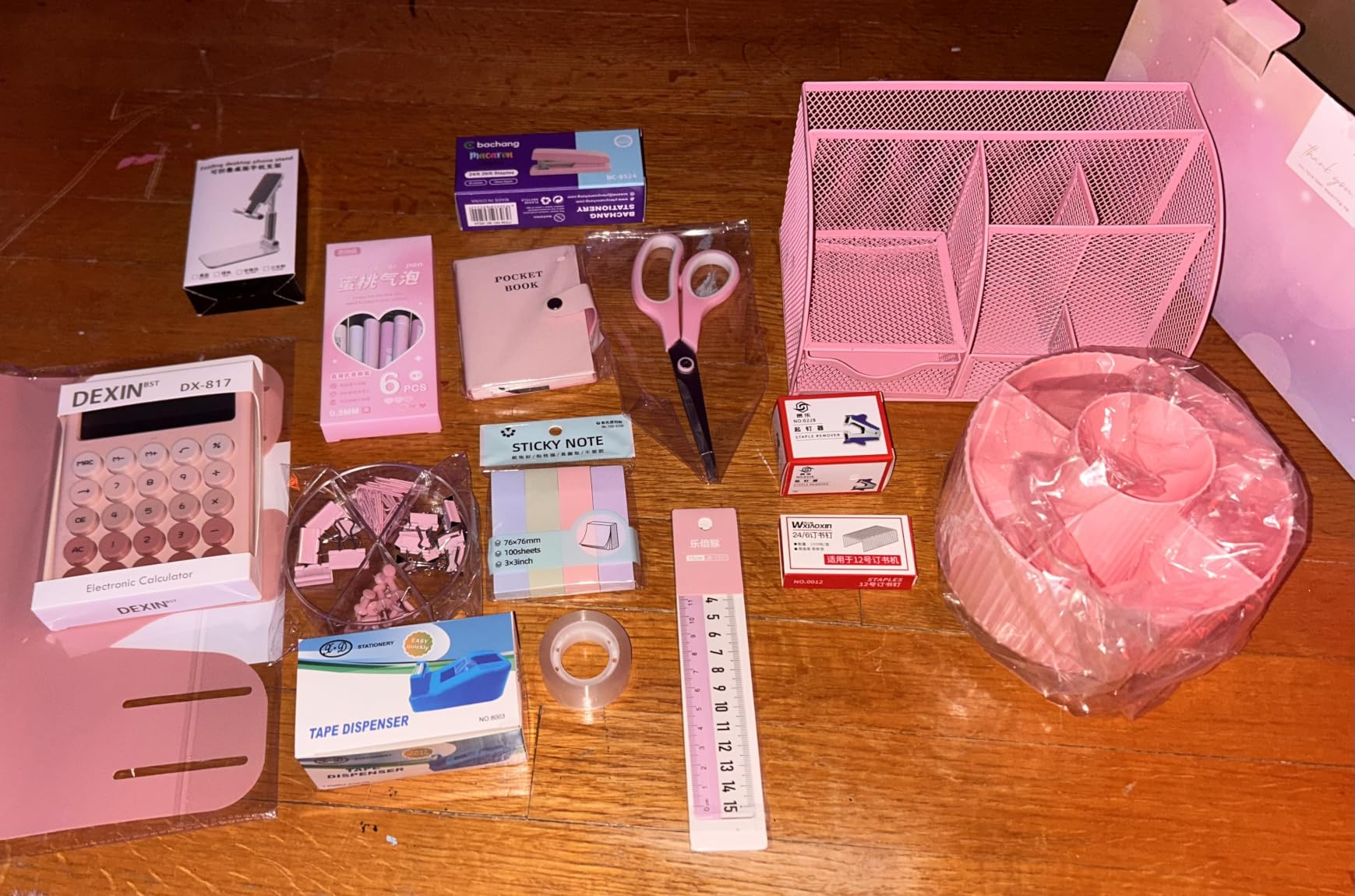 LXEVIHK Pink Desk Accessories 21-Piece Office Supplies Gift Set for Women customer photo 1
