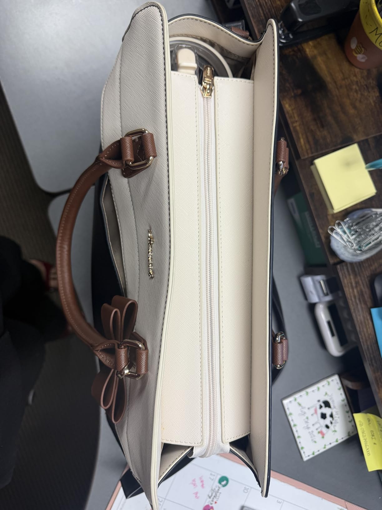 LOVEVOOK Laptop Tote Bag for Women,Leather Work Bag, Waterproof Business Teacher Bag,Large Computer Handbag Purse Briefcase,Office Gifts for Women customer photo 1