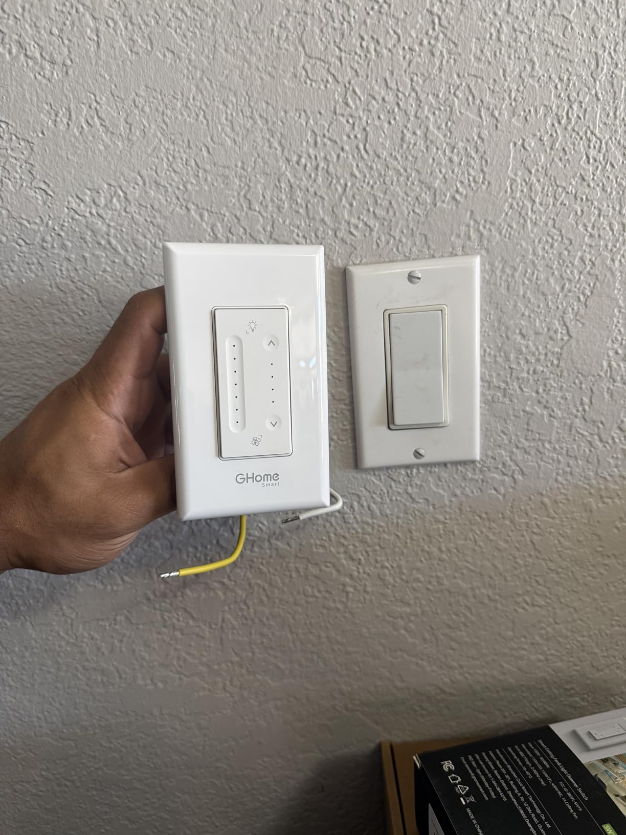 GHome Smart Dimmer Switch with 4-Speed Ceiling Fan Control, Ceiling Fan and Light Switch Combo with Dimmer Compatible with Alexa and Google Assistant, 2.4Ghz Only, Single-Pole, UL Certified customer photo 2