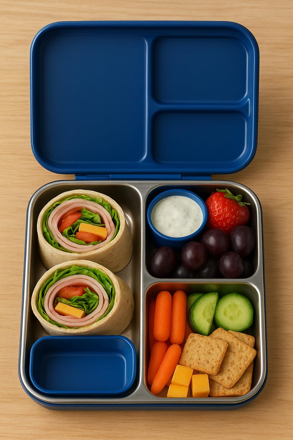 BABHAMNESS Stainless Steel Bento Box Kids, 3 Compartments Leak Proof Metal Bento Lunch Box, 304 Stainless Steel Bento Lunch Containers for School and Office,Dishwasher Safe, BPA-Free-Green customer photo 1