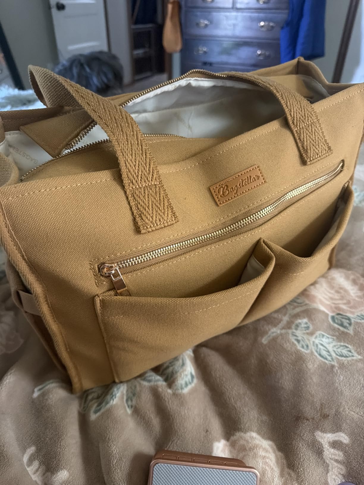 Canvas Tote Bag for Women, 15-Pockets Work Laptop Tote Purse Large Crossbody Nurse Teacher Bible Bag for School Travel Daily customer photo 1