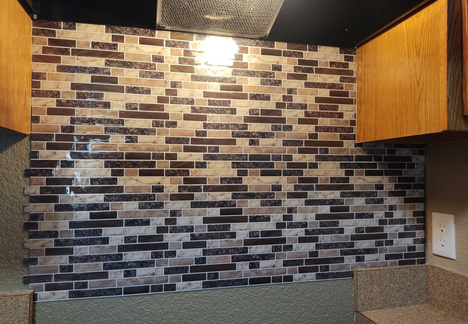 Peel and Stick Backsplash 3D Self Adhesive Wall Tile Brown 10 Sheet customer photo 1