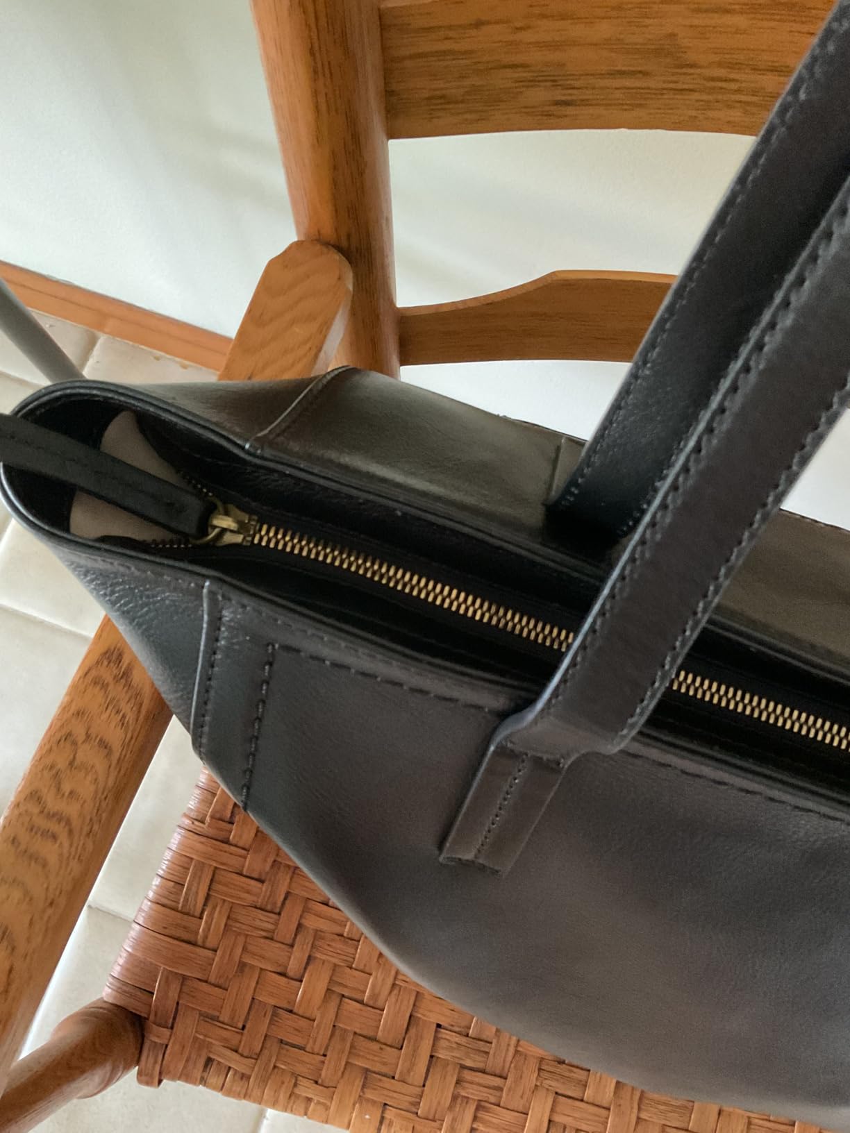 befen Vintage Genuine Leather Work Tote Bag for Women, Tote Bag with Zipper customer photo 1