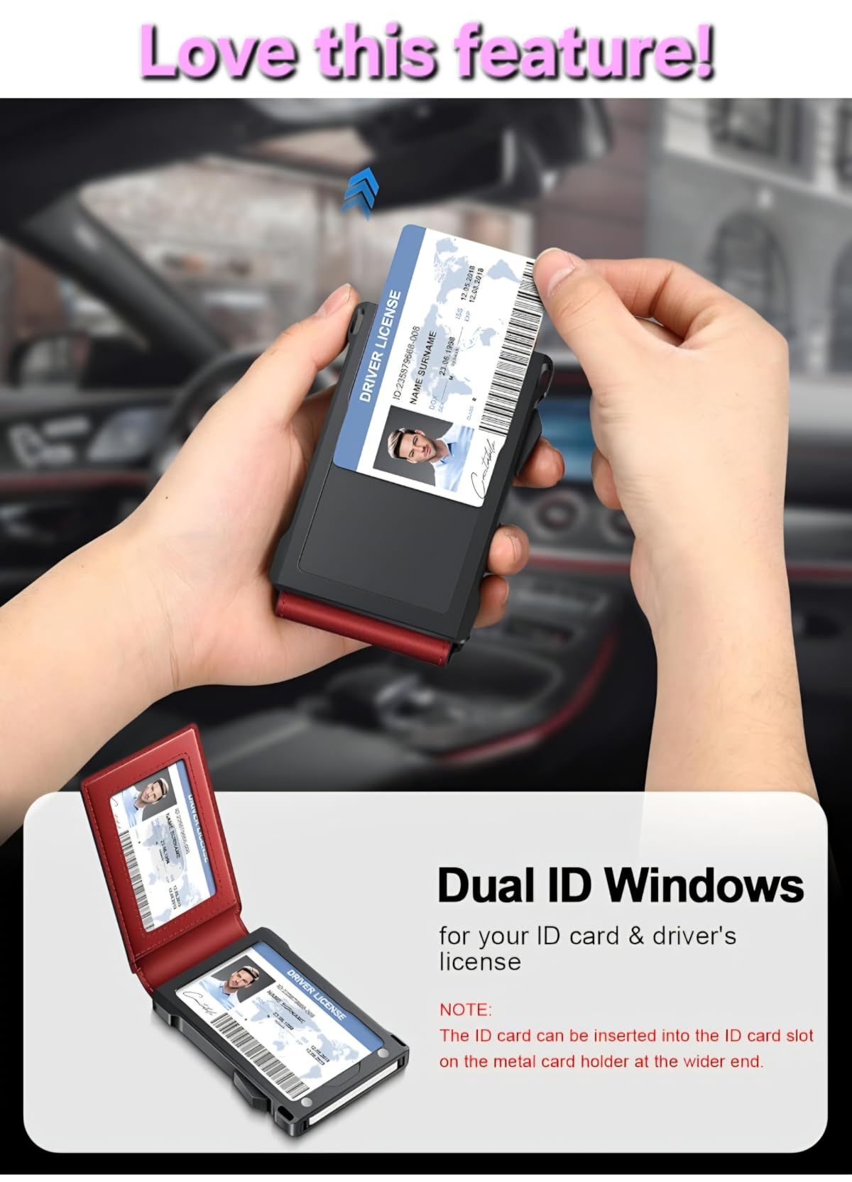 Wallet for Men RFID Wallet with 2 ID Windows & Money Clip, Slim Card Holder customer photo 2