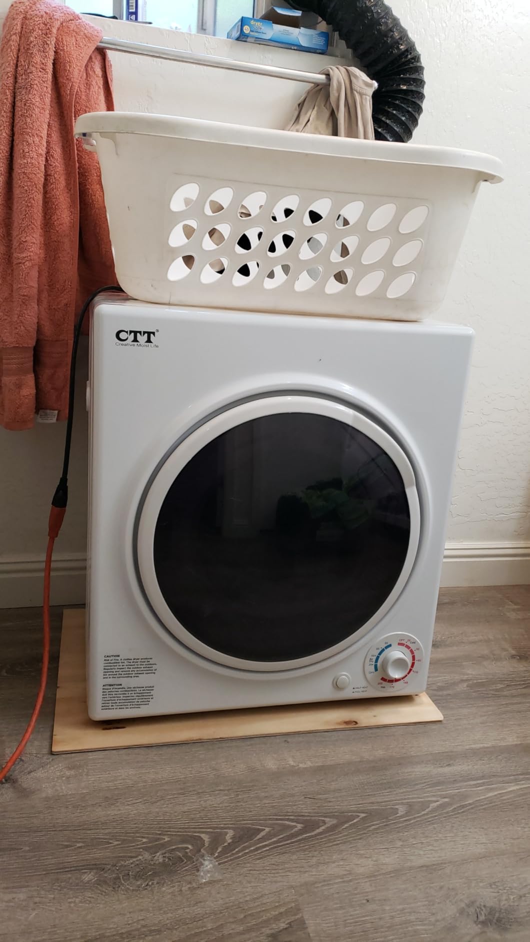 CTT 3.5 cu.ft Portable Dryer for Apartments,1500W Compact Dryer with 4 Drying Modes,120V Electric Dryers for Laundry, Apartments, RVs, Dorms, Black customer photo 1