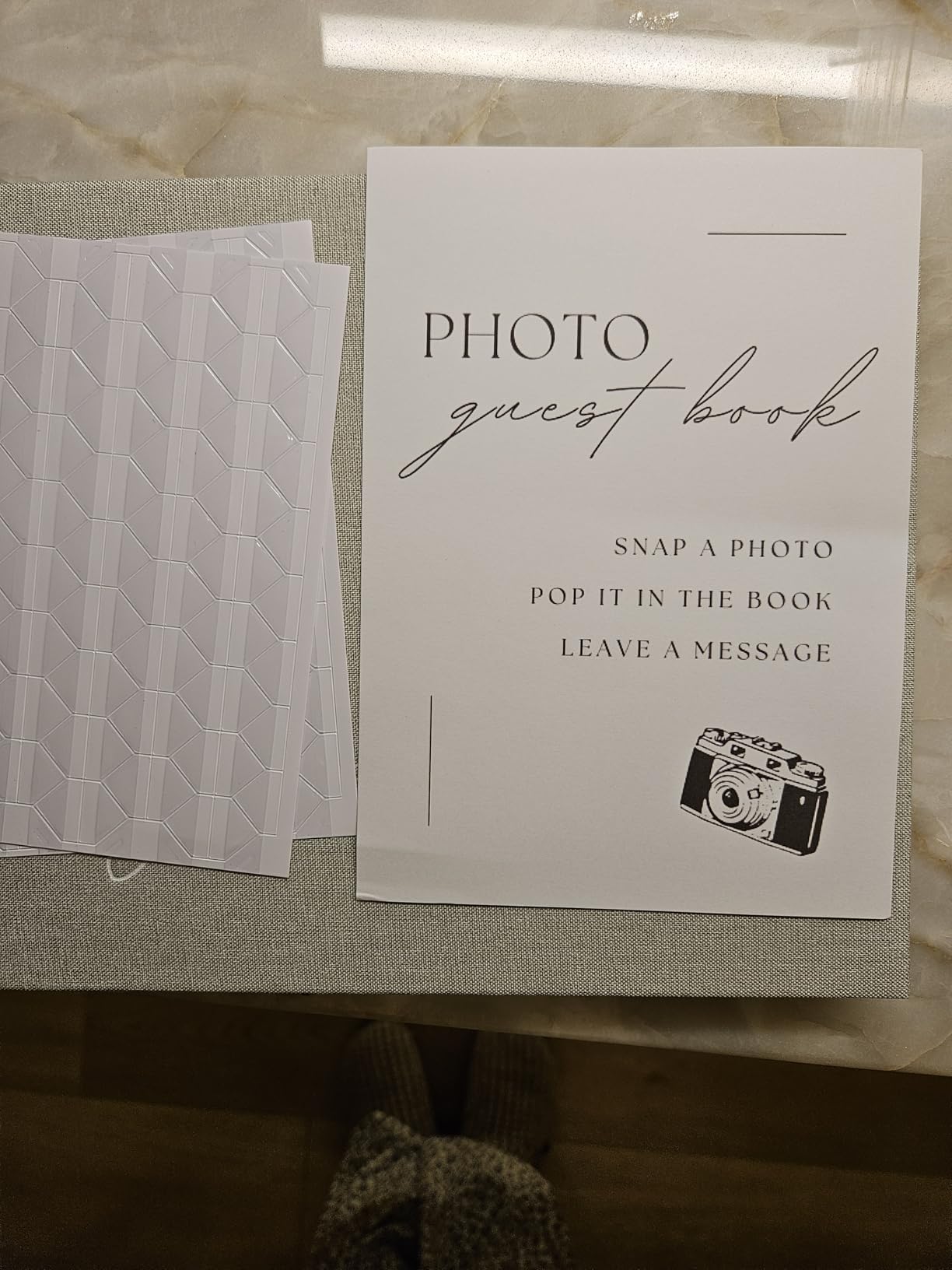 Wedding Guest Book Personalized 2026 Year 100 Pages Linen Photo Guestbook customer photo 1