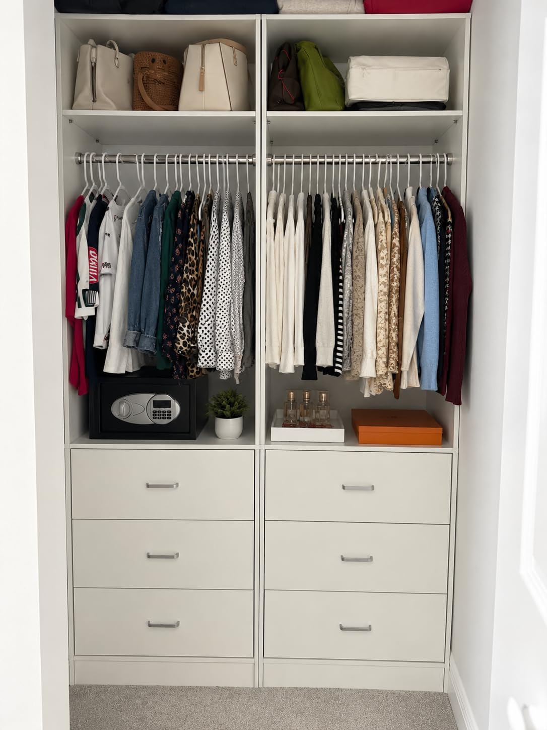 Besiost Closet Systems with 12 Wood Drawers, Closet System Set of 4 | Closet Organizer System with 4 Hanging Rods & 4 Shelves, Heavy Duty Walk-in Closets, White customer photo 2