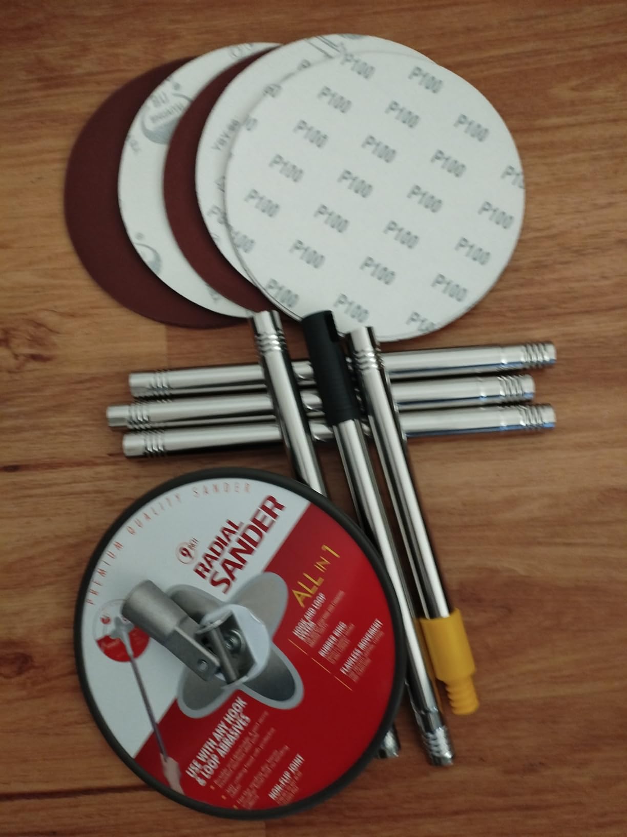 9 Inch Pole Sander Drywall，81 Inch Manual Hand Sander Pole Kit，360°，Firmly customer photo 1