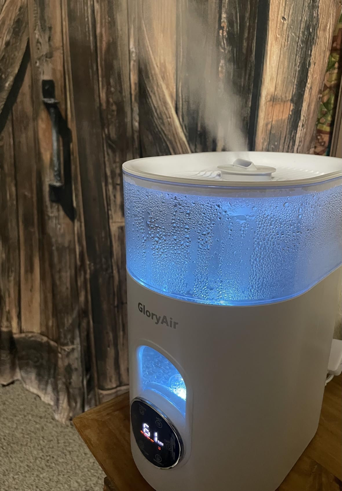 Humidifiers for Bedroom Large Room -GloryAir 6L Cool & Warm Mist Humidifier | Top Fill Design, Smart Humidity Control, Remote, 7-Color Light, Whisper-Quiet, Essential Oil Diffuser for Home & Plants, White customer photo 1