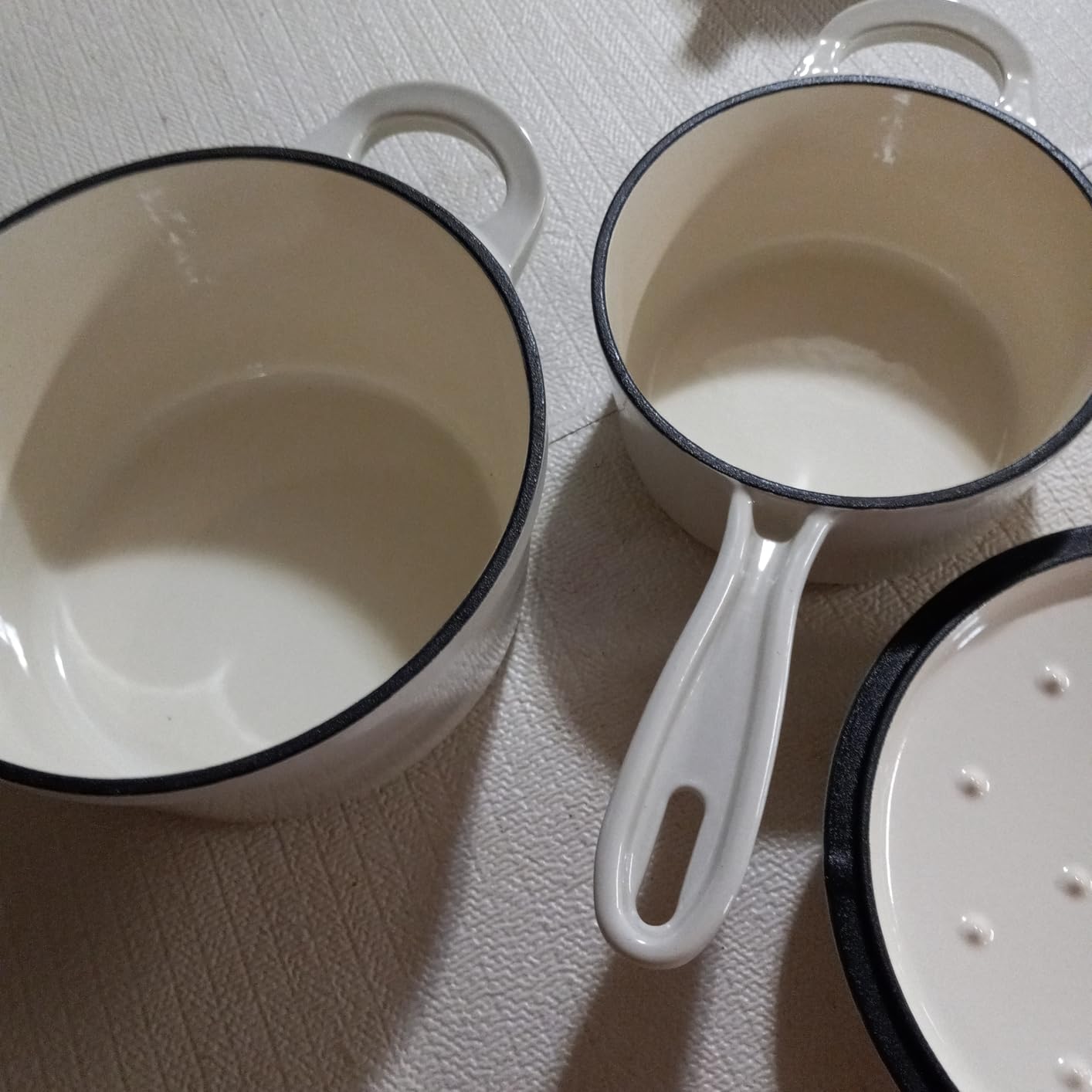E-far Enameled Cast Iron Sauce Pan Set with Self-basting Lids, 1Qt & 2Qt customer photo 1
