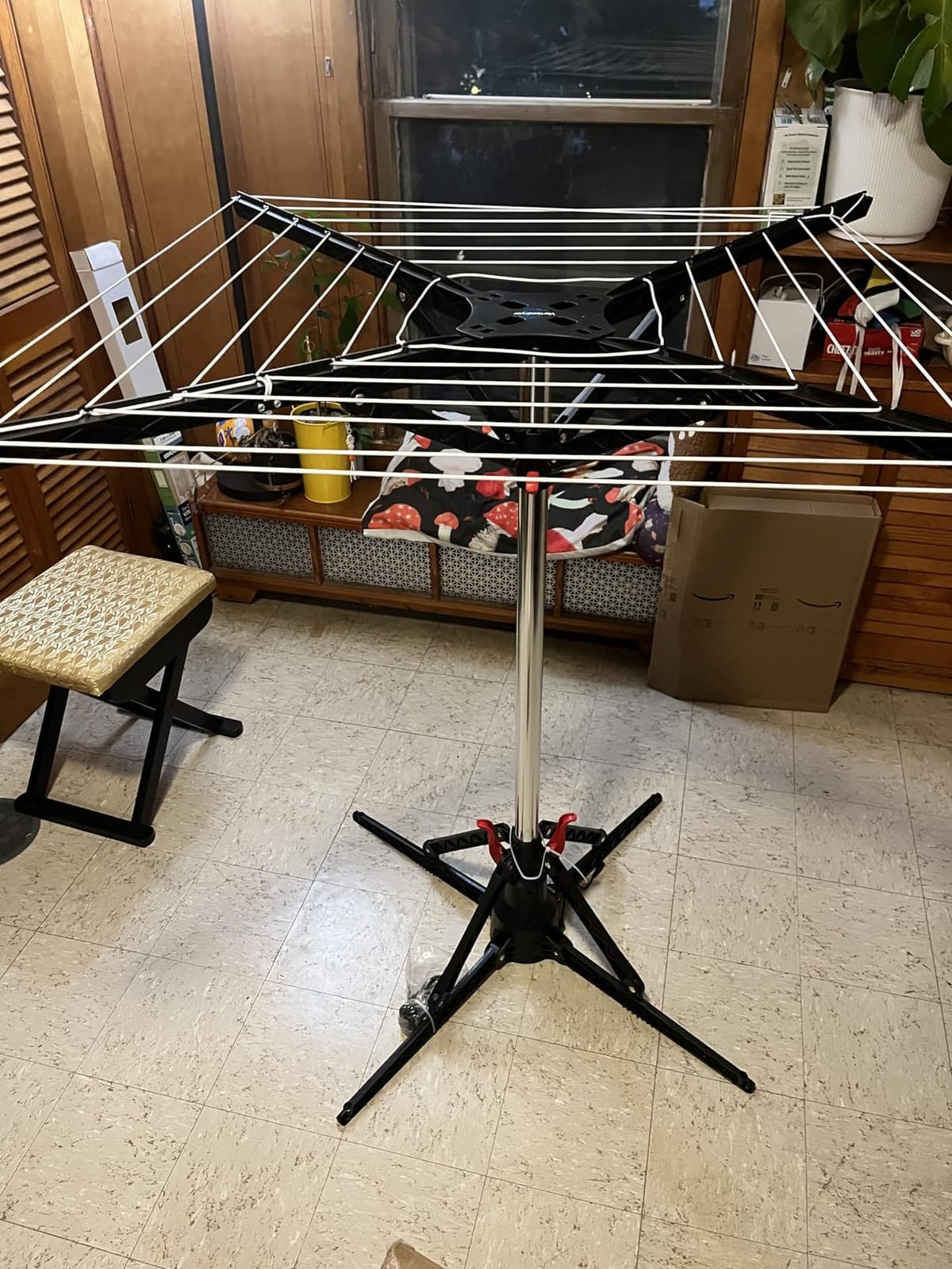 Rotating Cloth Dryer – Electric Drying Rack with 2-Hour Auto Shut-Off | Foldable, Lightweight, 20kg Max Load | 120-Minute Timer | 18V DC Power | Indoor Clothes Drying Solution customer photo 2
