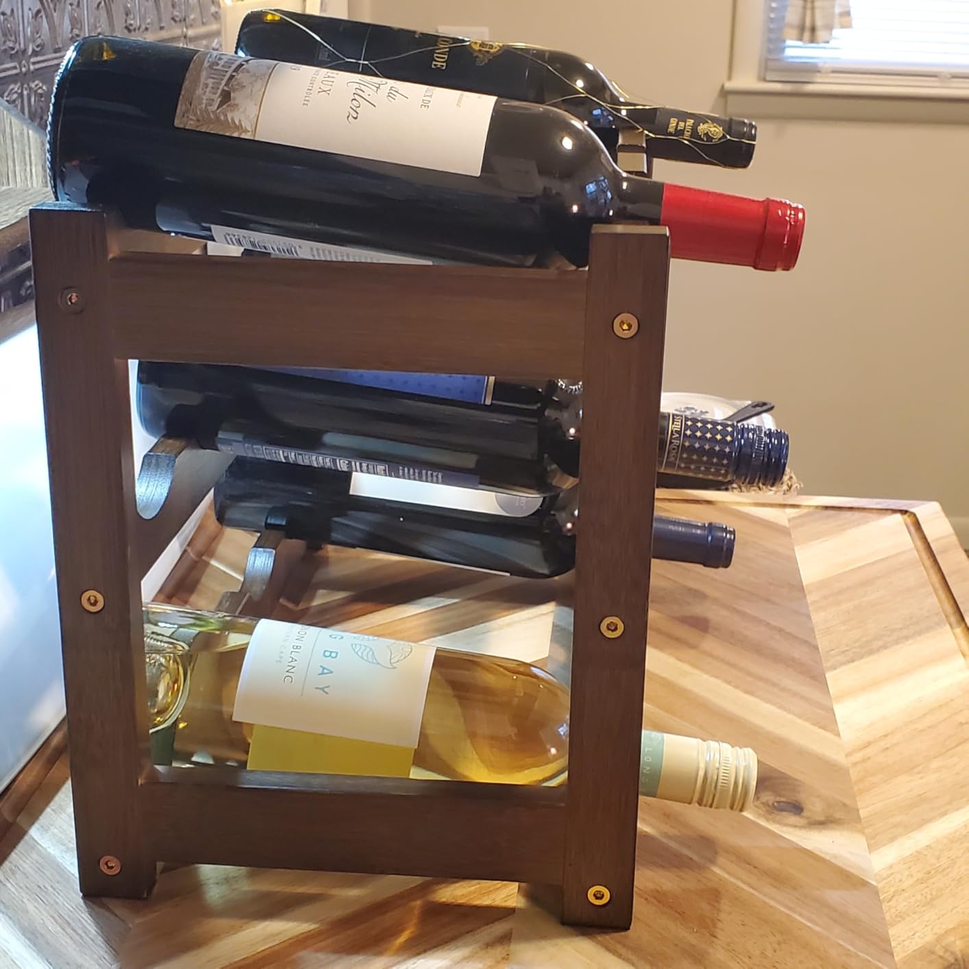 Wine Rack Freestanding Floor, 6-Tier Display Wine Storage Shelf customer photo 2
