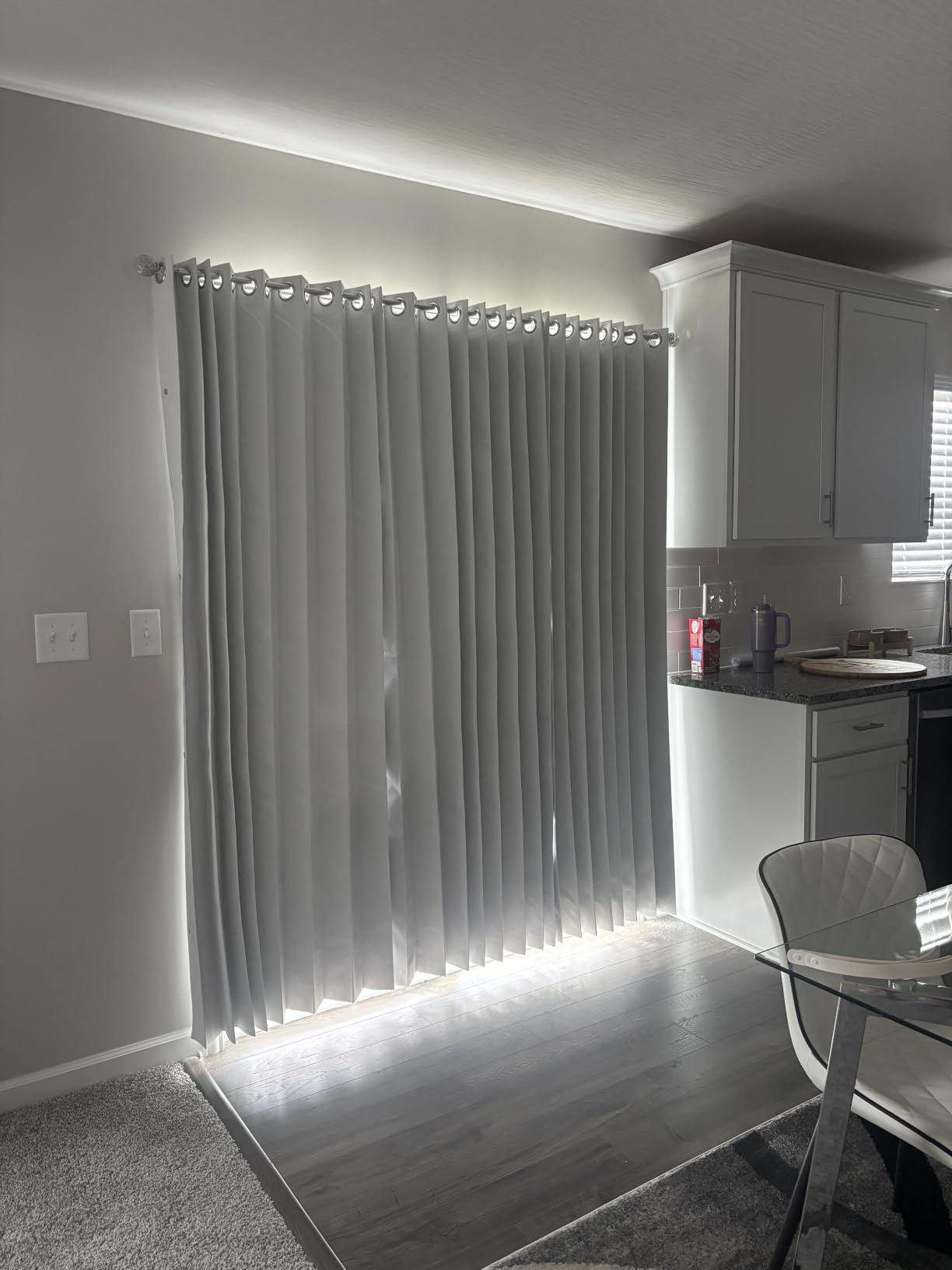 Interiors Vertical Shades, Fabric Shades for Sliding Glass Doors, Patio Doors & Large Windows for Home or Office, 1 Panel, W100 x L84, Grey customer photo 2
