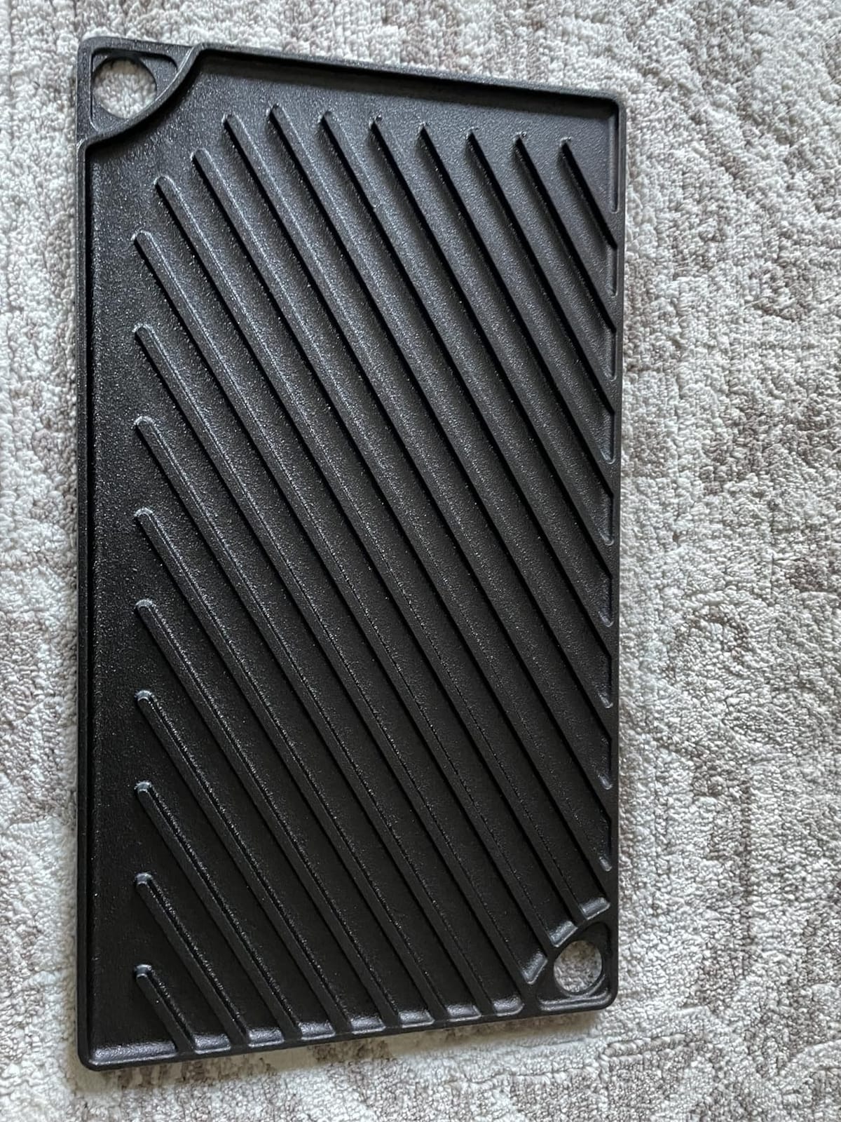 EWFEN Reversible Grill/Griddle, 16.7x9.5'' Pre-Seasoned Cast Iron Griddle Pan, Double Burner Cookware, Rectangular Stovetop Griddle with Handles, Flat Top Plate for Oven, Grill & Campfire customer photo 2