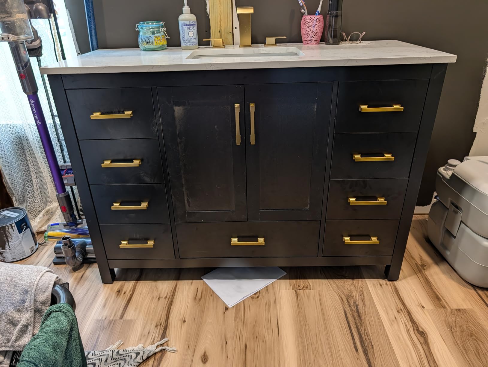 60 Inch Bathroom Vanity Double Sink, Steel Blue customer photo 2