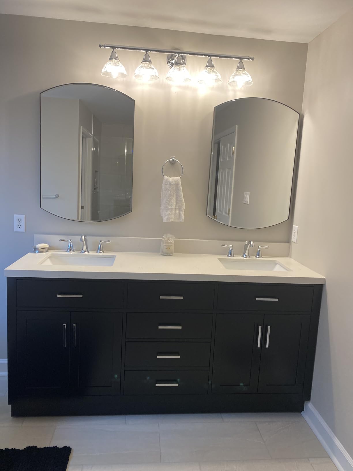 ARIEL Hepburn 72-inch Bathroom Vanity with Sink,Solid Wood, 1.5-inch Carrara White Quartz Countertop, Double Rectangular Porcelain Sink, 4 Soft Closing Doors, 6 Dovetail Drawers, Vintage Green customer photo 2