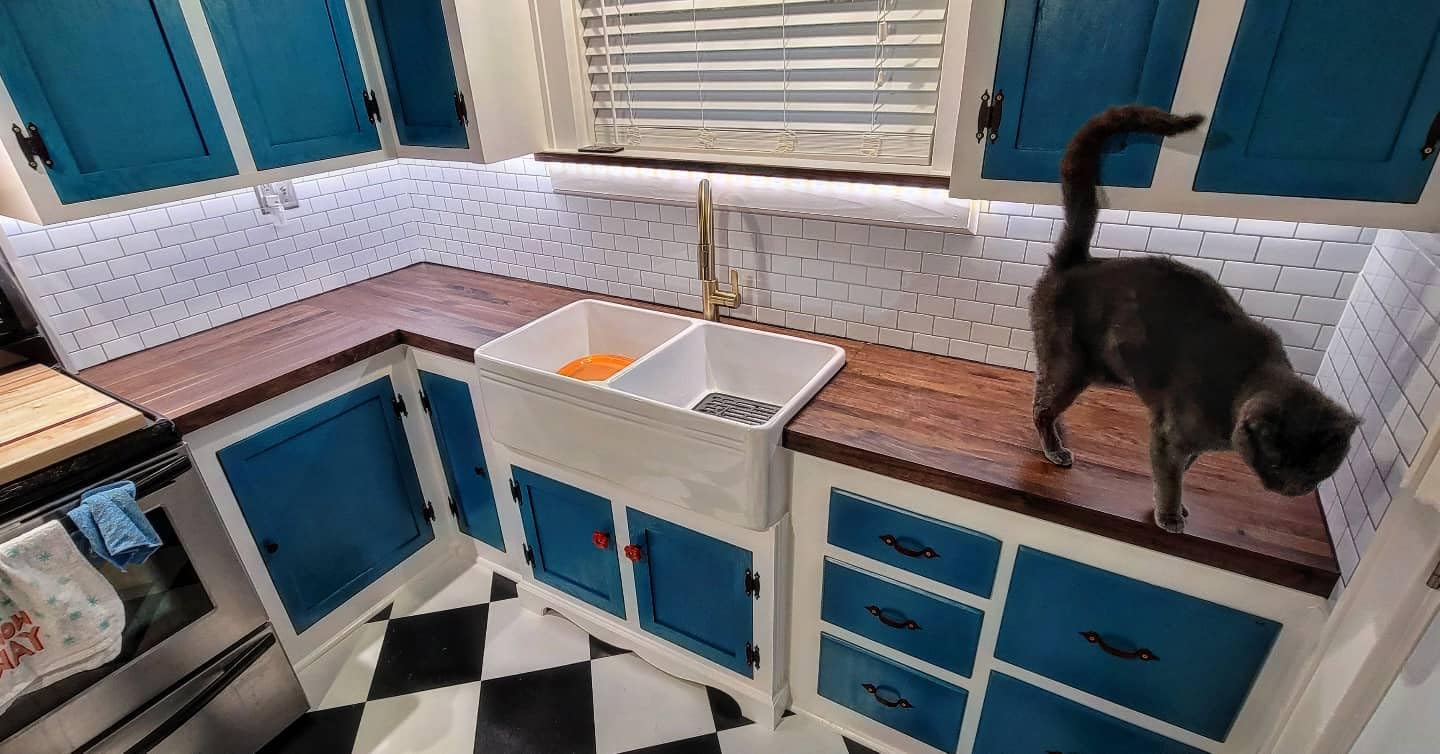 DeerValley Double Bowl Farmhouse Kitchen Sink Fireclay Farm Sink 32.7 Inch customer photo 2