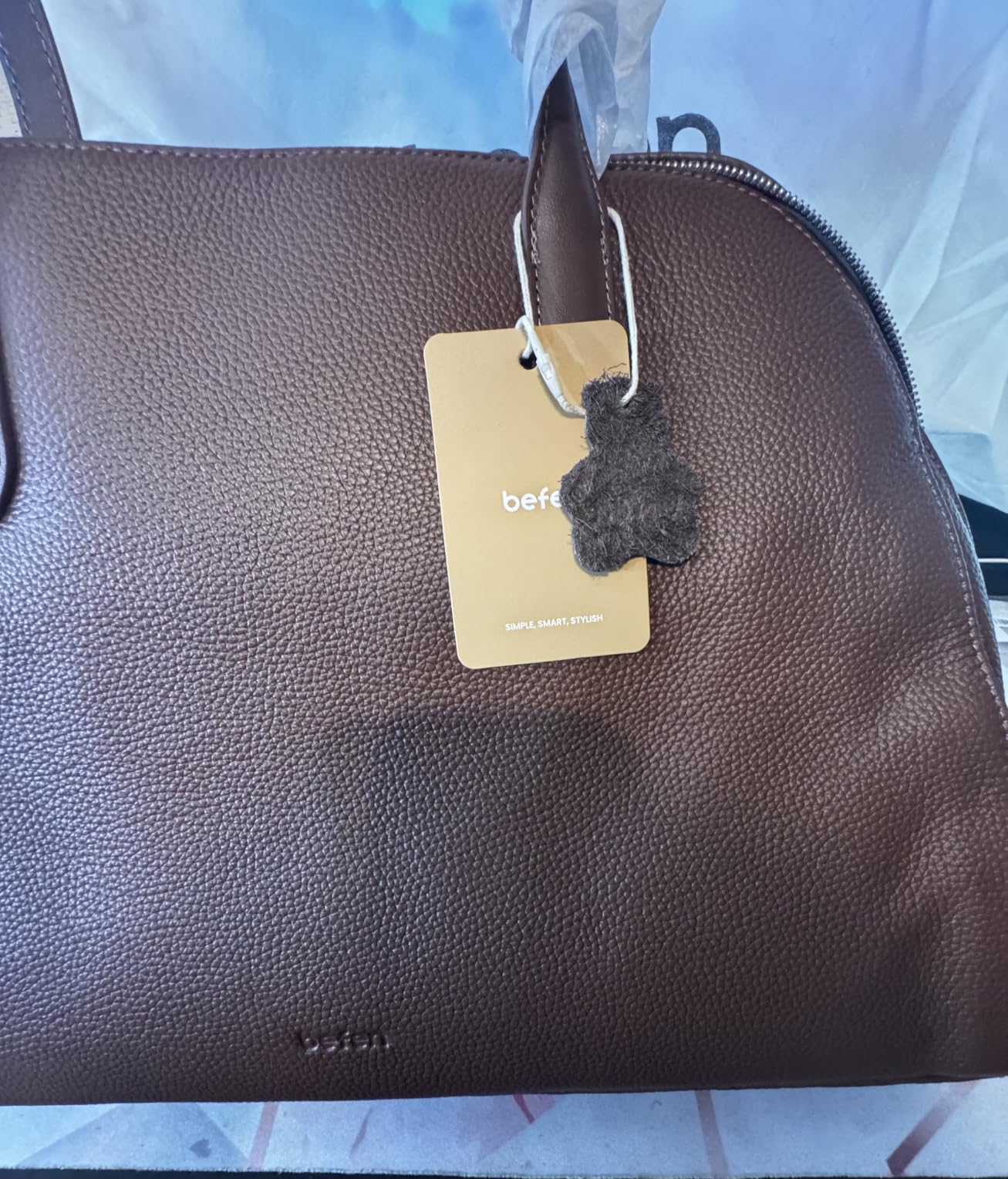 befen Genuine Leather Tote Bag for Women Work Travel Leather Purse Handbags customer photo 1