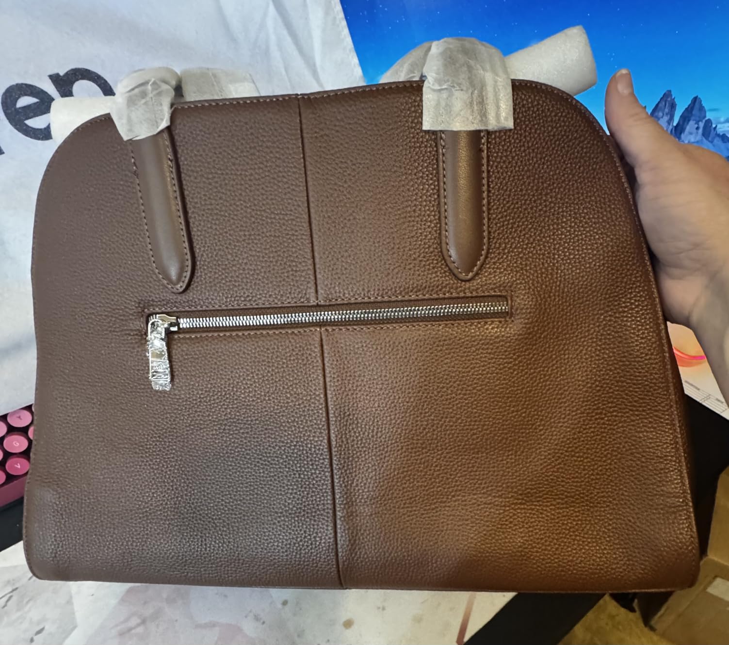 befen Genuine Leather Tote Bag for Women Work Travel Leather Purse Handbags customer photo 2
