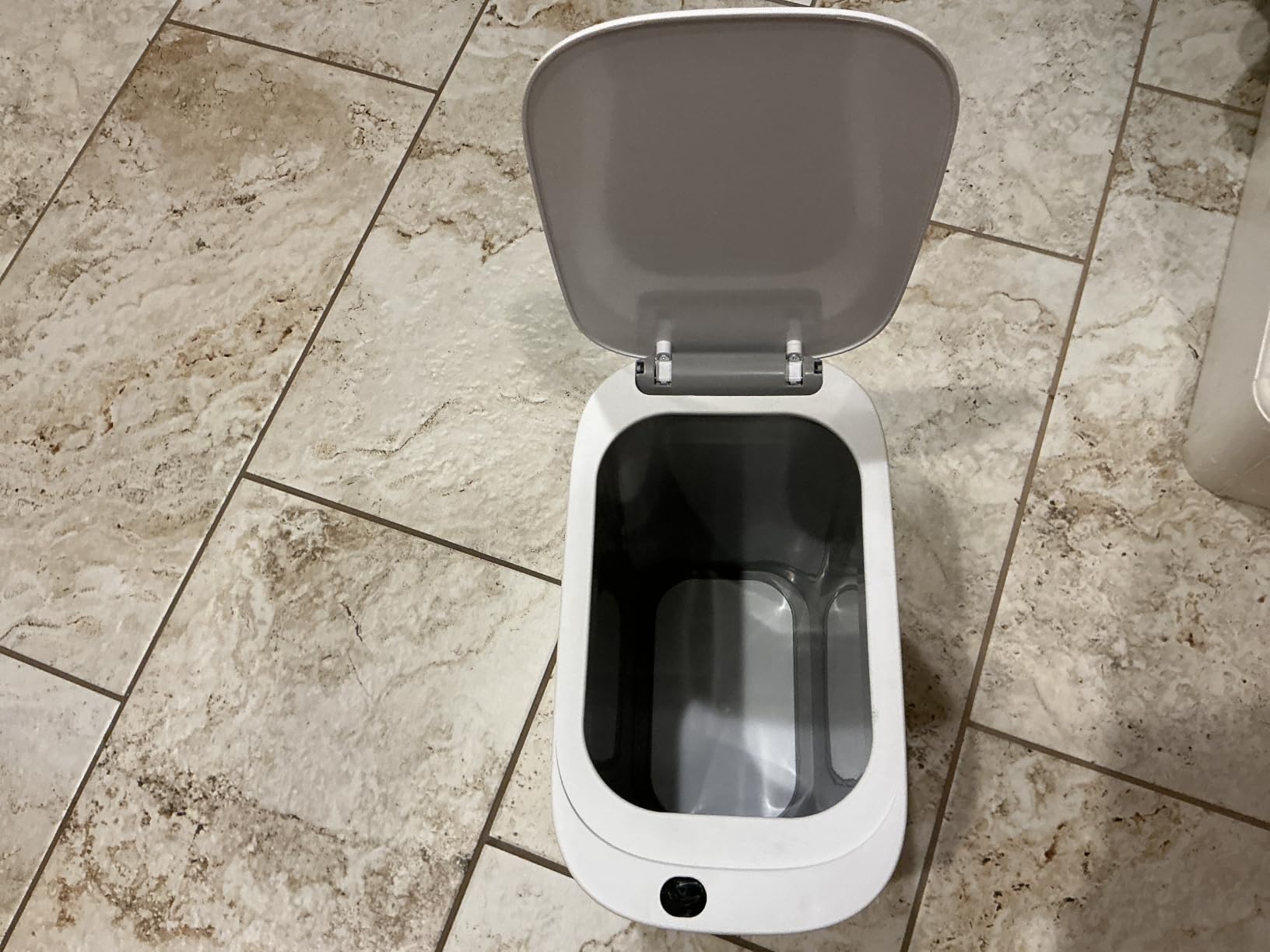 MOPUP Bathroom Trash Can, Automatic Bagging Garbage Can, 3.5 Gallon Slim Smart Small Plastic Trash Bin, Narrow Motion Sensor Trash Can for Bedroom, Office White customer photo 2