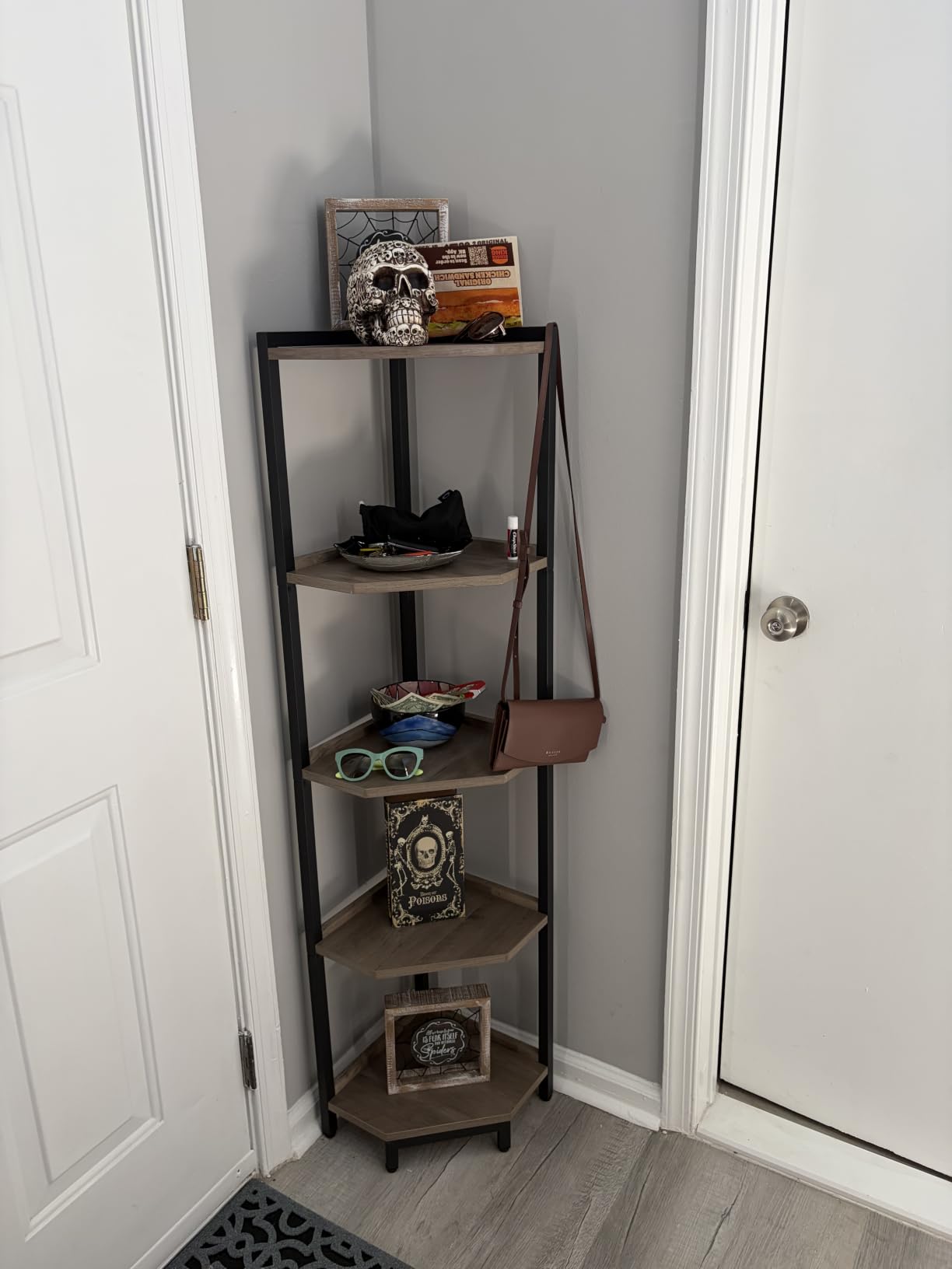 Hzuaneri Corner Shelf Stand 7-Tier Corner Bookshelf Storage Standing Shelf customer photo 1