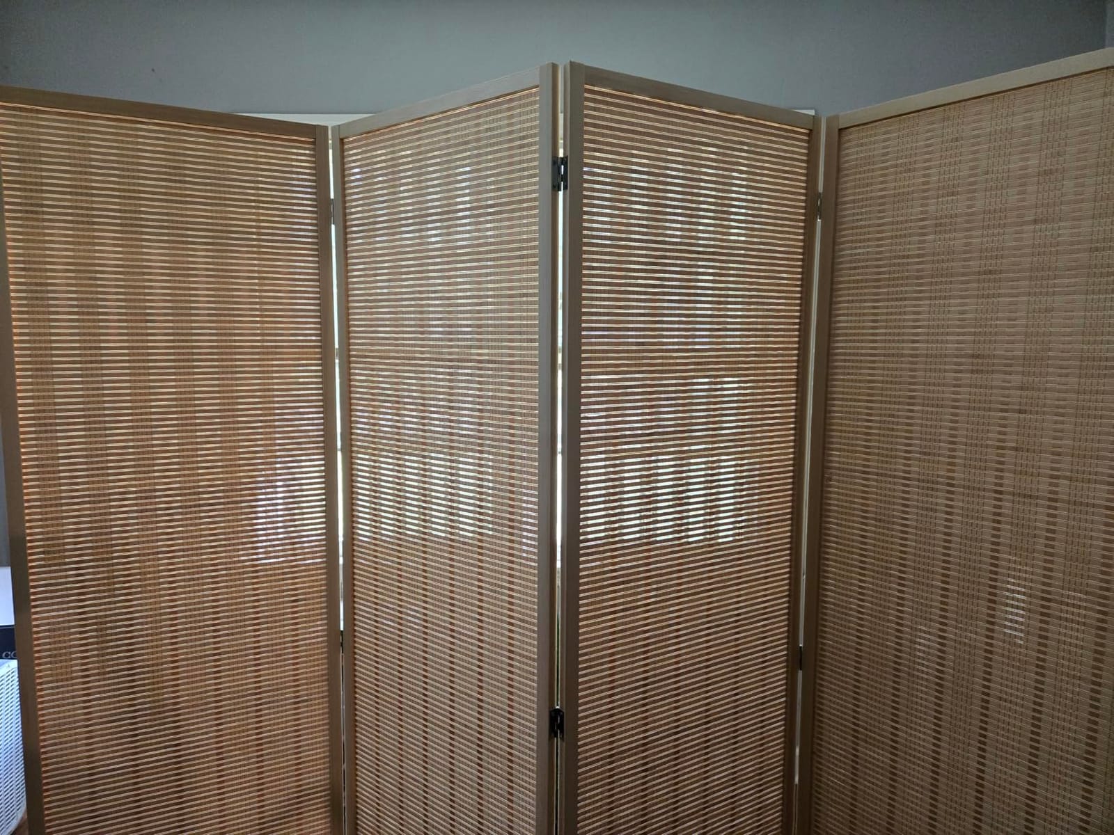 JOSTYLE Bamboo Room Divider with Shelves, 6-Panel Privacy Screen,67