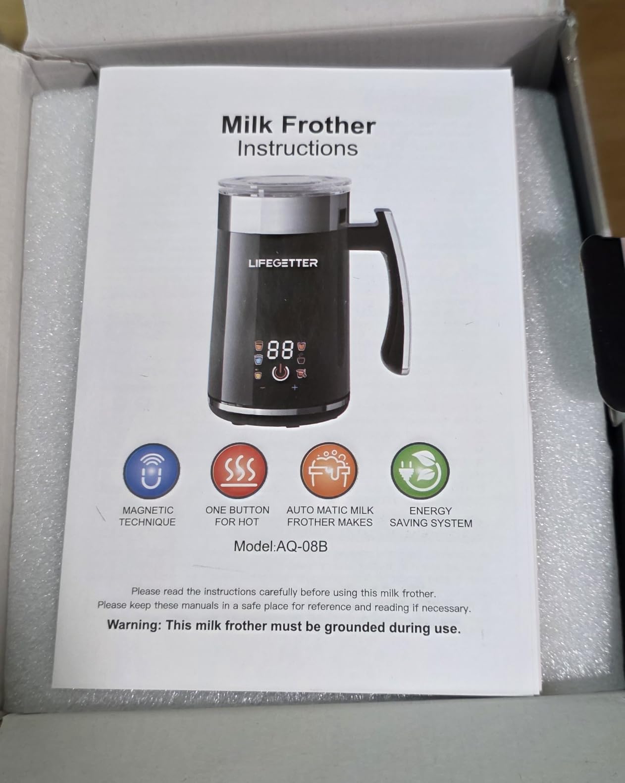 Milk Frother and Steamer 6-in-1 Electric Automatic Milk Frother customer photo 1