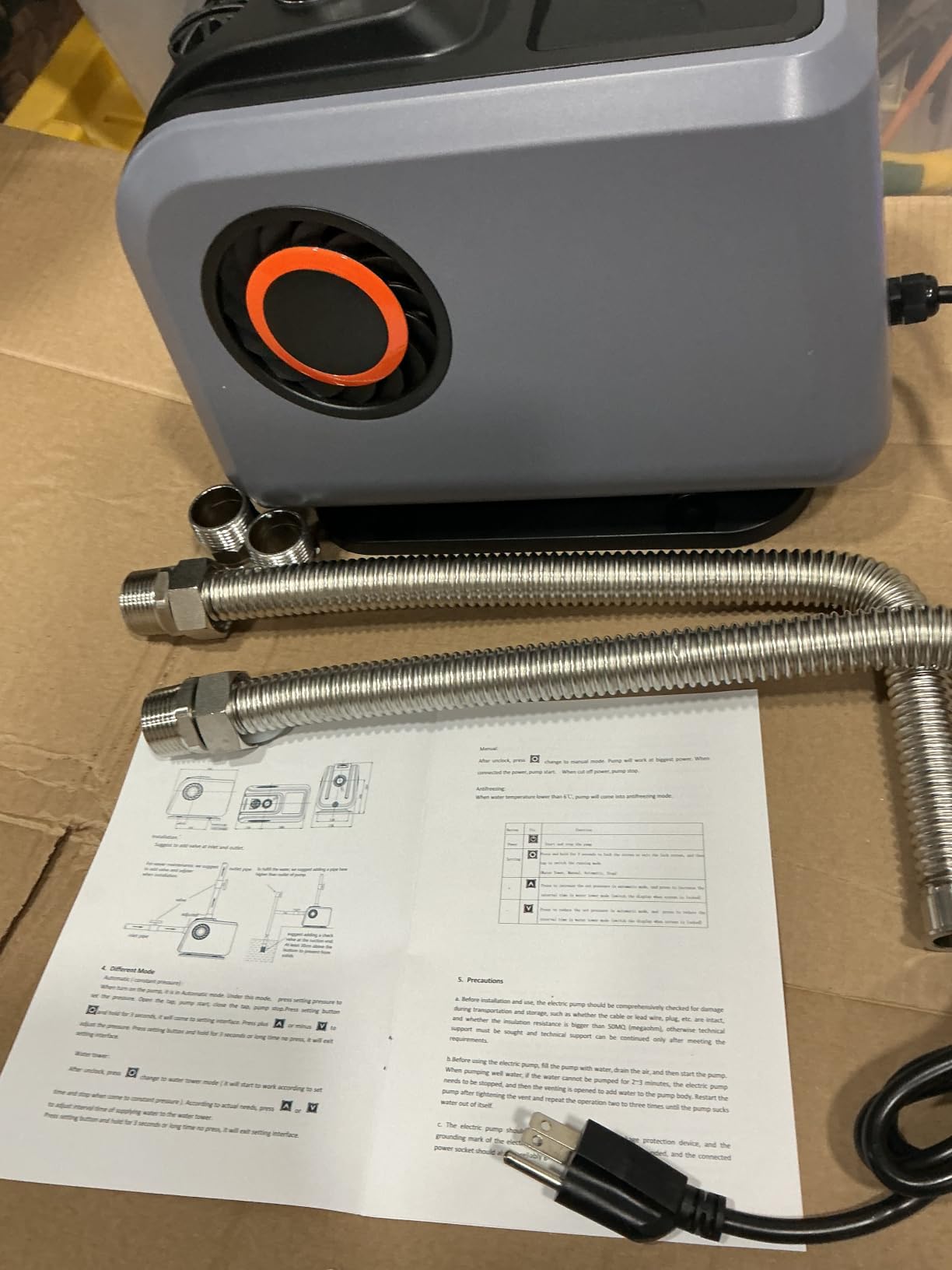 Whole House Water Pressure Booster Pump 80 PSI, 115V Automatic Penmanent Mangnet Motor Constant Pressure 1200GPH,Constant Pressure, Integrated Design, Self-Priming, Pressure Boosting Pump customer photo 2
