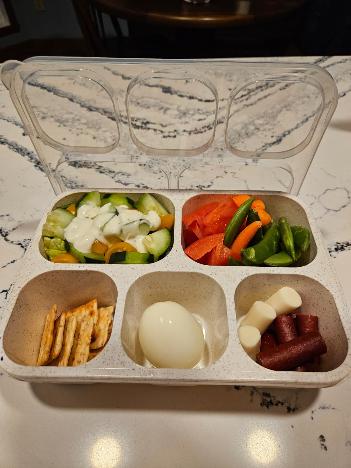 KHOXU Stainless Steel Lunch Box for Kids, Bento Box Adults, 28oz Blue customer photo 2