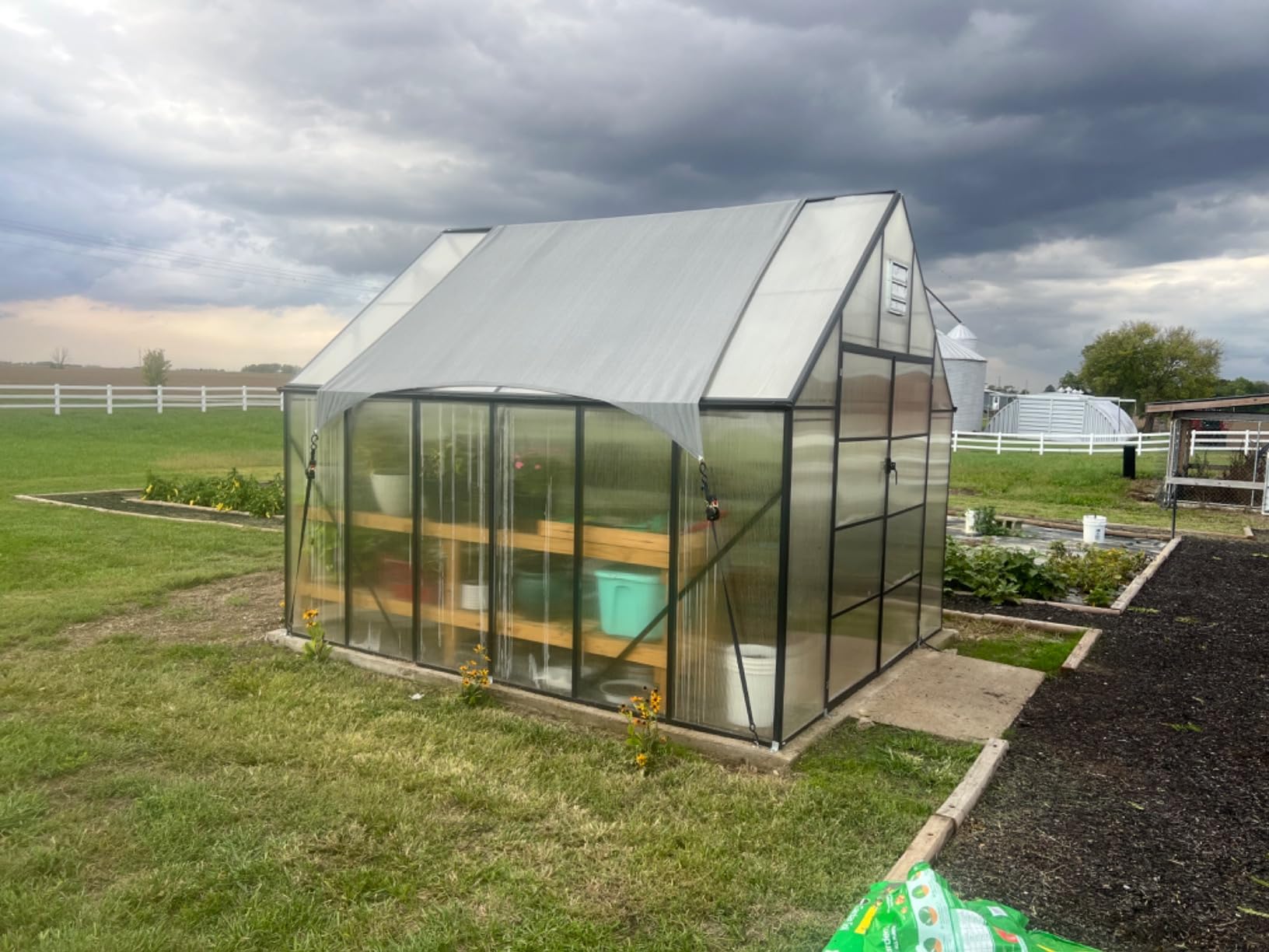 WACASA 20x10x10 FT Polycarbonate Greenhouse with 4 Roof Vents customer photo 2