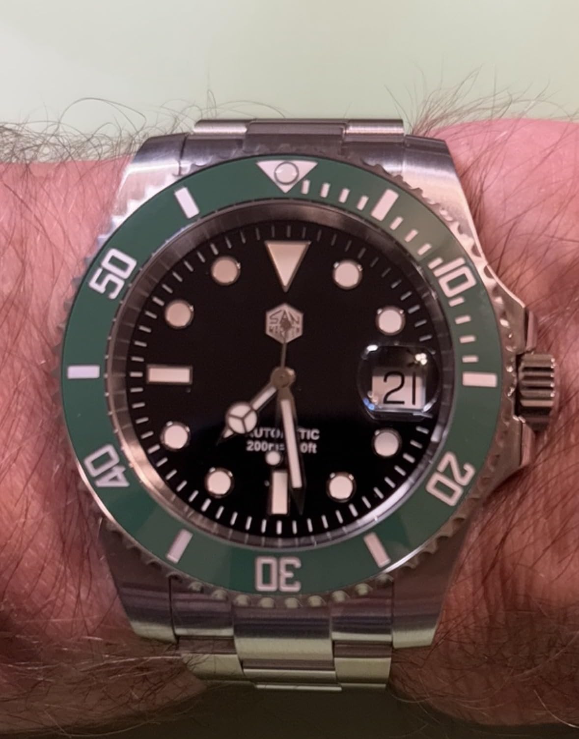 San Martin Men Watch SN0017G-F, 40 mm 20 Bar Diver Watch ST2130 Automatic Mechanical Luxury Diving Waterproof Wrist Watch customer photo 2