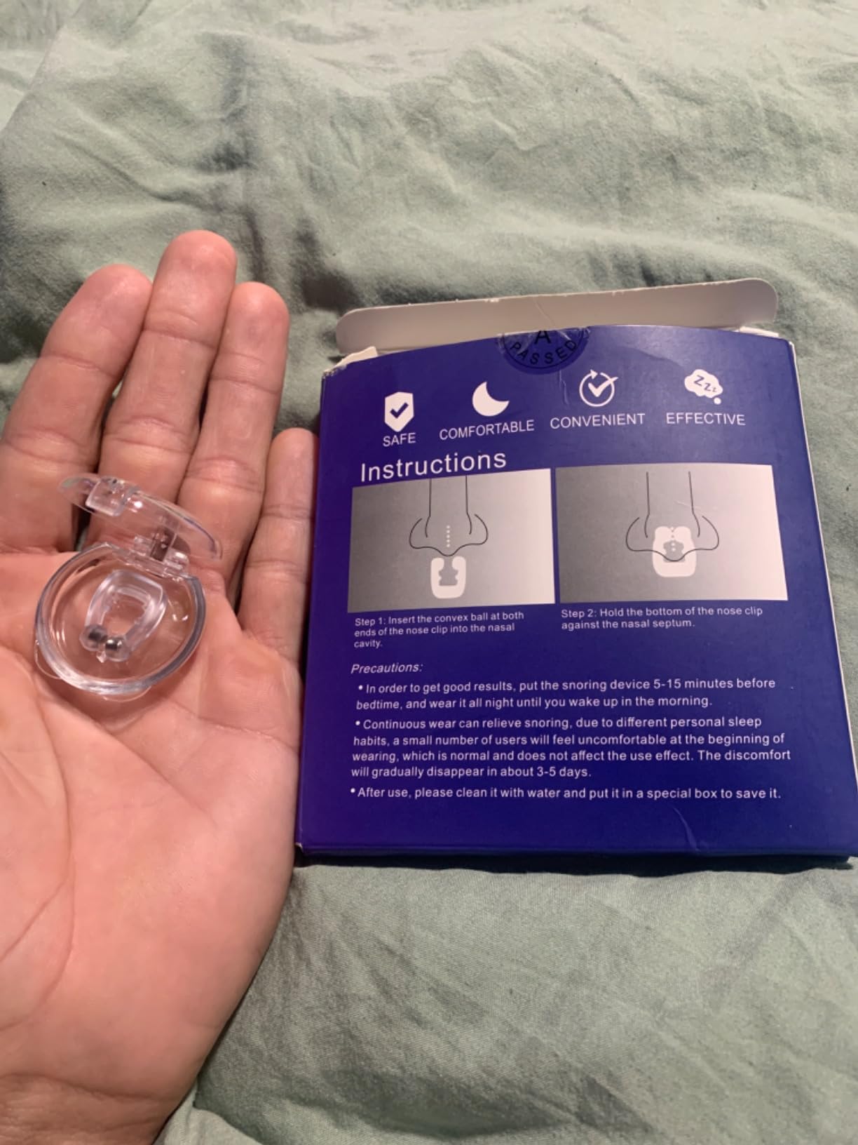 Anti Snoring Devices, Snore Stopper with Adjustable Magnet, Silicone Nose Clip Stop Snoring, Effective to Relieve Snoring, Snoring Solution for Comfortable and Quieter Sleep, Clear customer photo 1